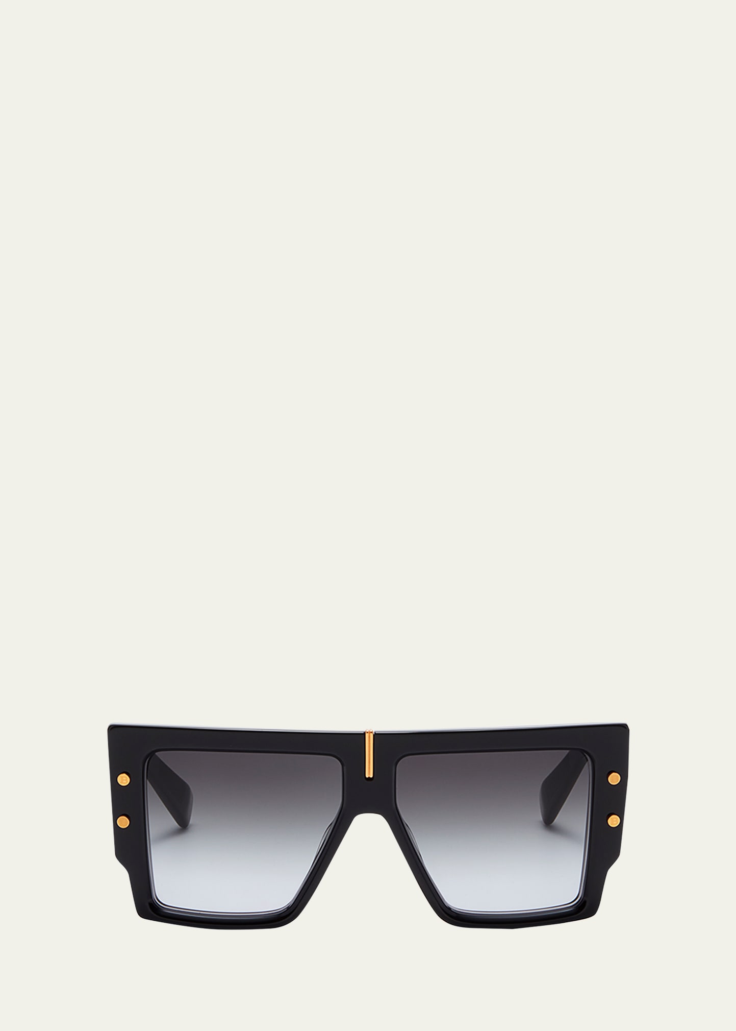 B-Grand Acetate & Titanium Square Sunglasses