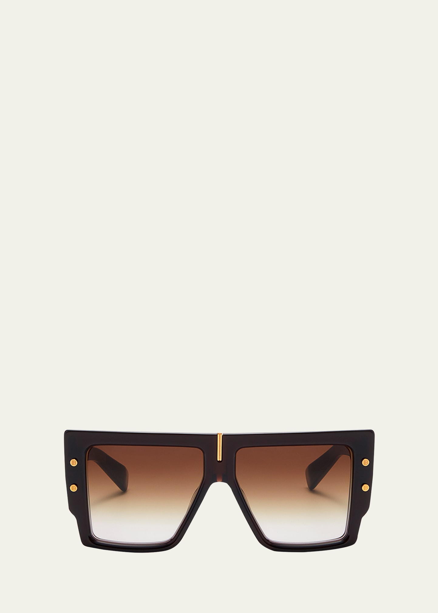 Balmain B-grand Sonnenbrille Mit Oversized-gestell In Brn Gld