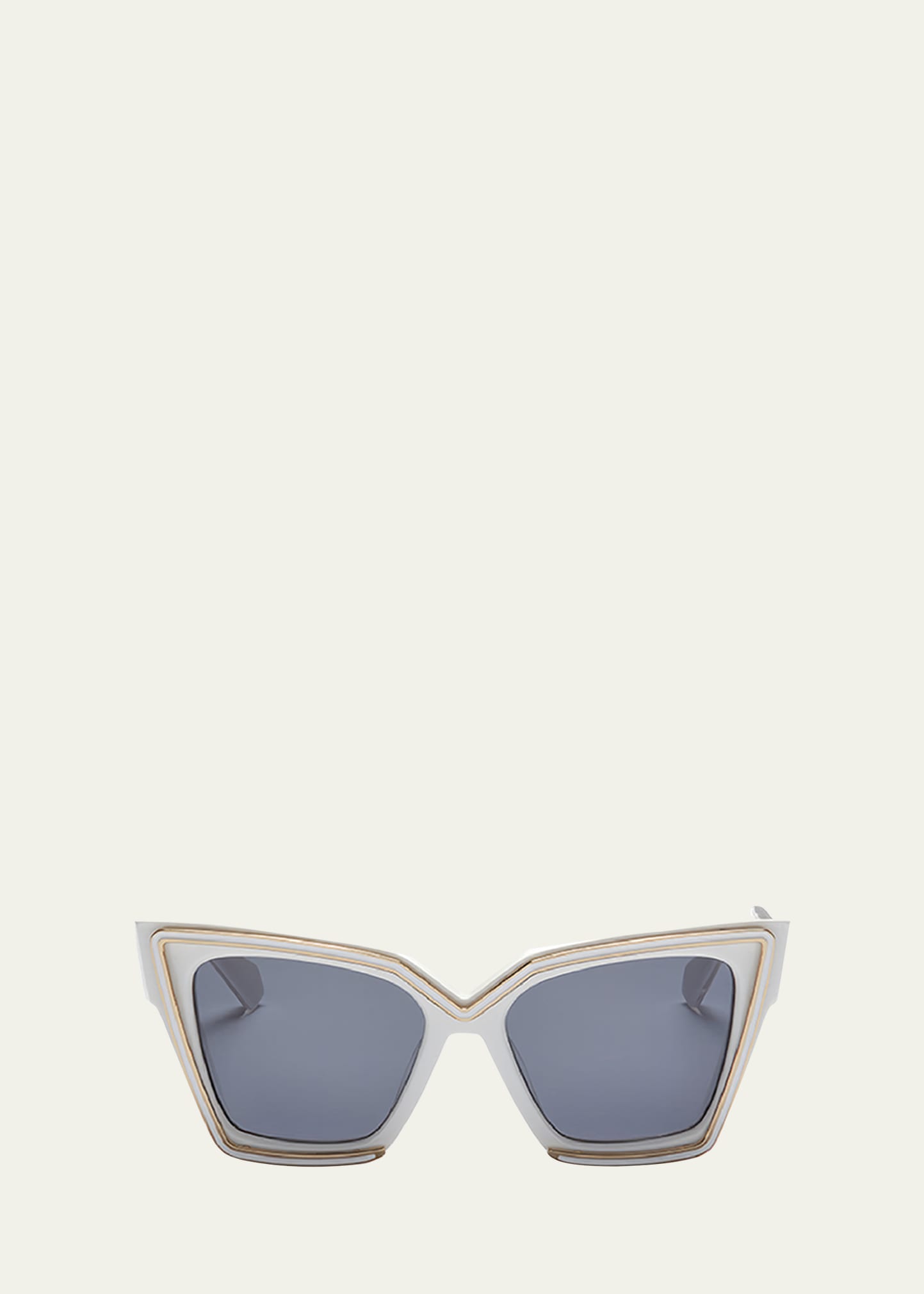 Valentino V-grace Acetate & Titanium Cat-eye Sunglasses In Whtgld