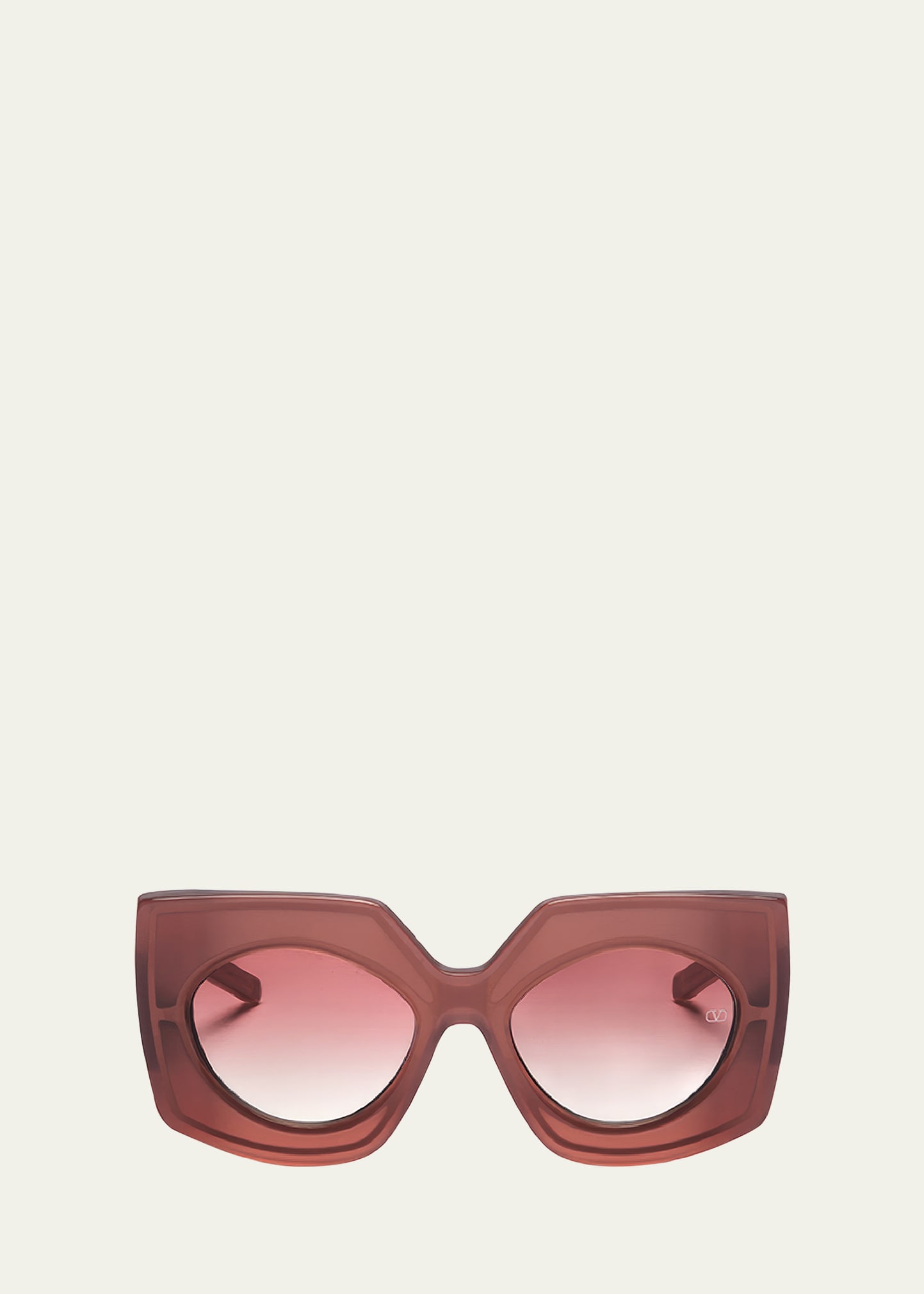 Valentino V-soul Acetate Butterfly Sunglasses In Pnk Gld