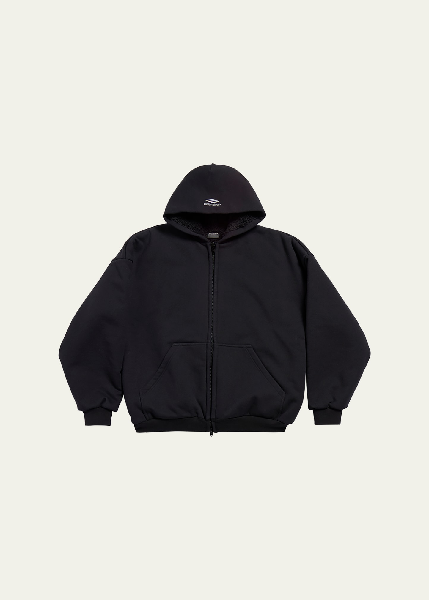 Shop Balenciaga Men's Terry Tech Ski Jacket In Black