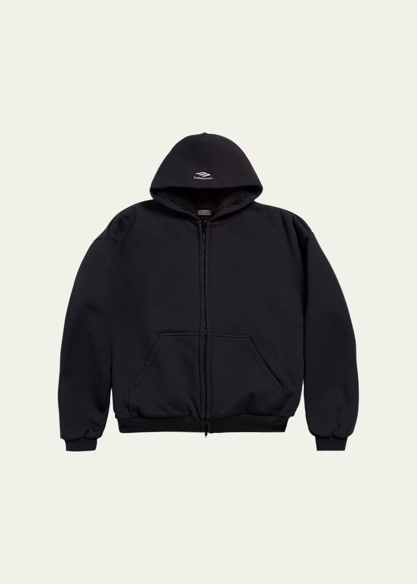 Shop Balenciaga Men's Terry Tech Ski Jacket In Black