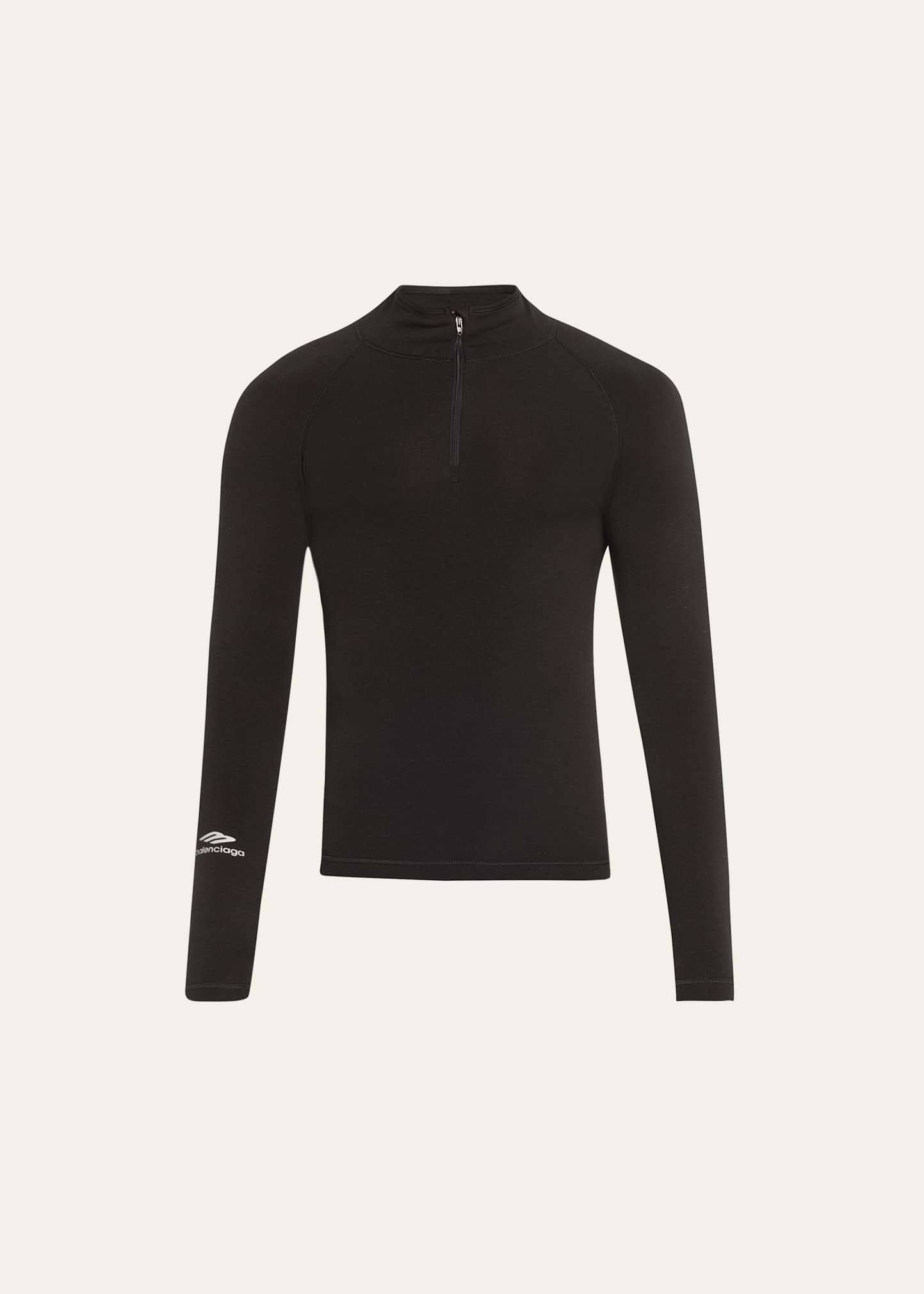 Balenciaga Men's Ski Logo Print Thermal Base Layer Shirt In Noir