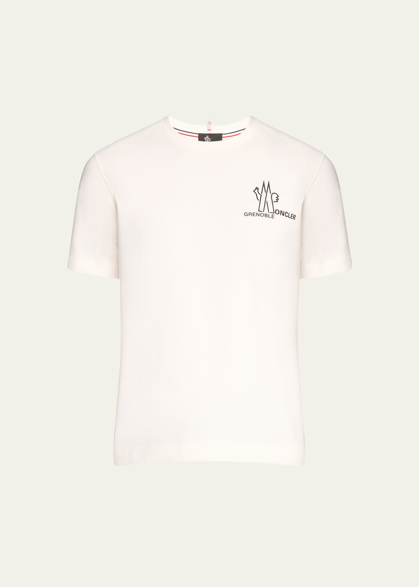 Shop Moncler Men's Crest Logo T-shirt In Cream