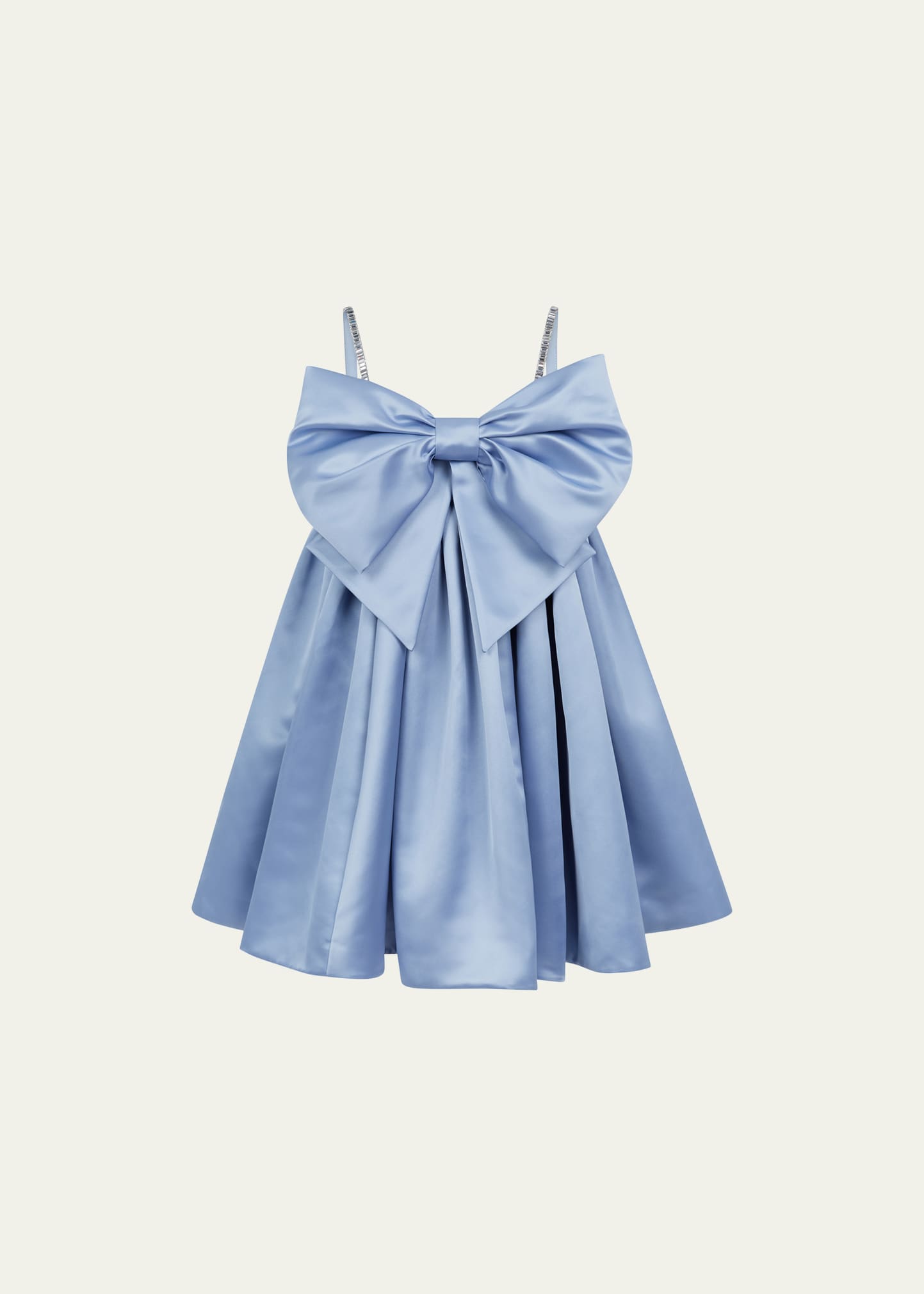 Shop Nina Ricci Bow Front Crystal Strap Babydoll Mini Dress In U2762 Bluette