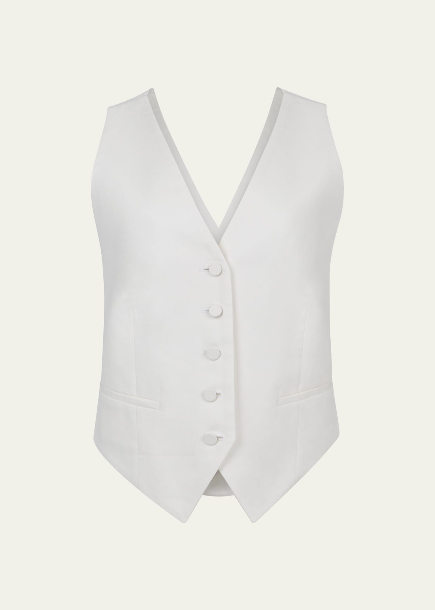 Shop Nina Ricci Backless Button Down Vest In U1200 Natural