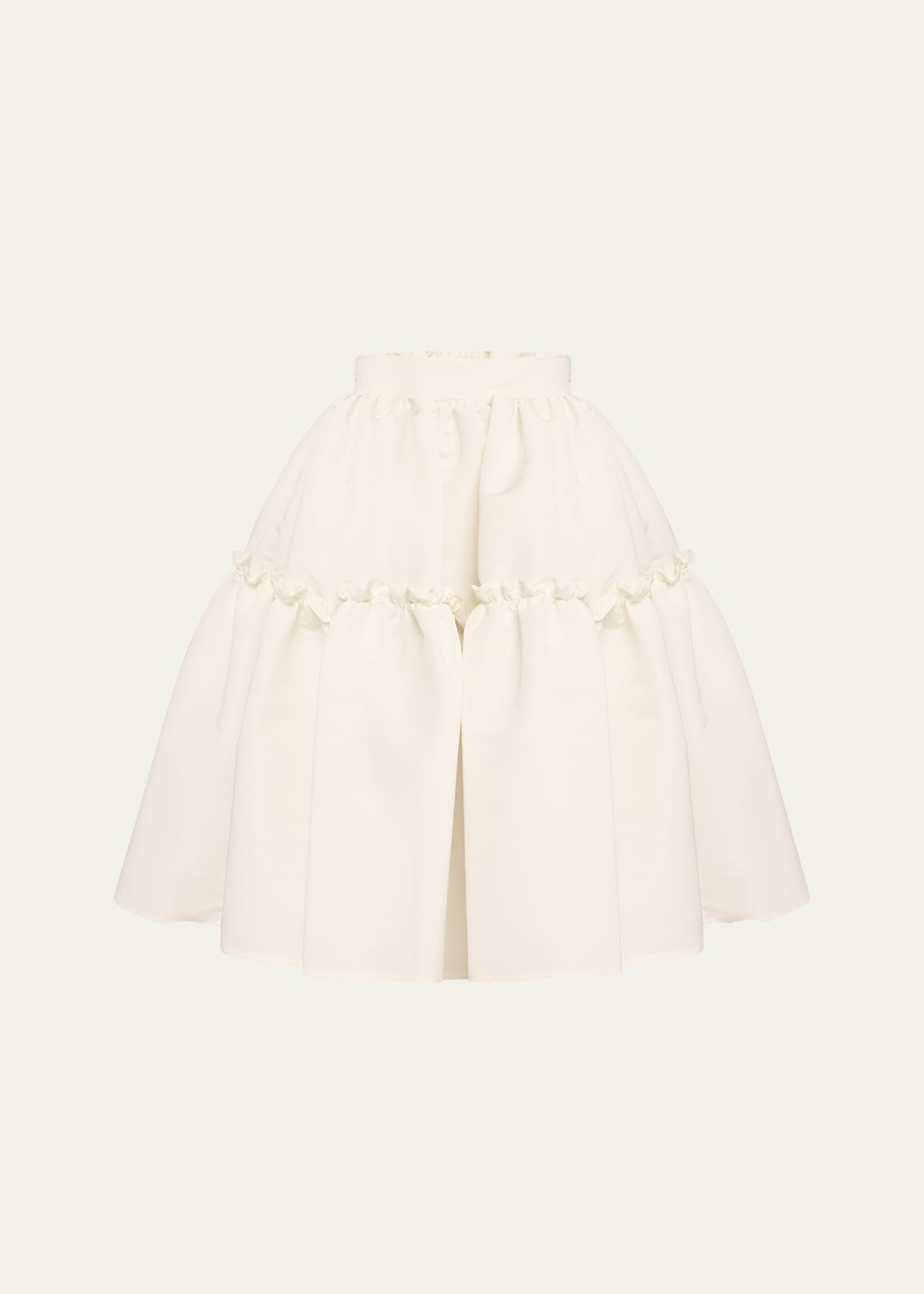 Nina Ricci Tafetta Gathered Babydoll Mini Skirt In U1200 Natural