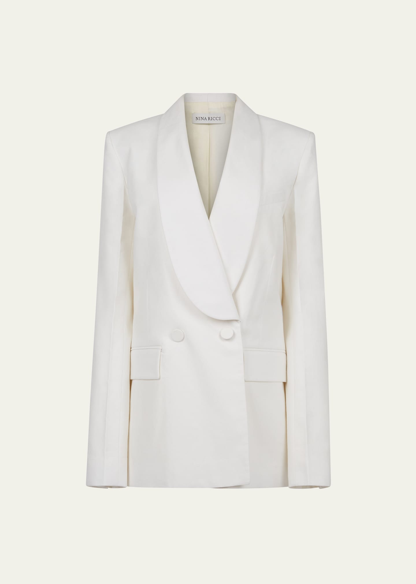 Nina Ricci Shawl Collar Blazer In U1200 Natural
