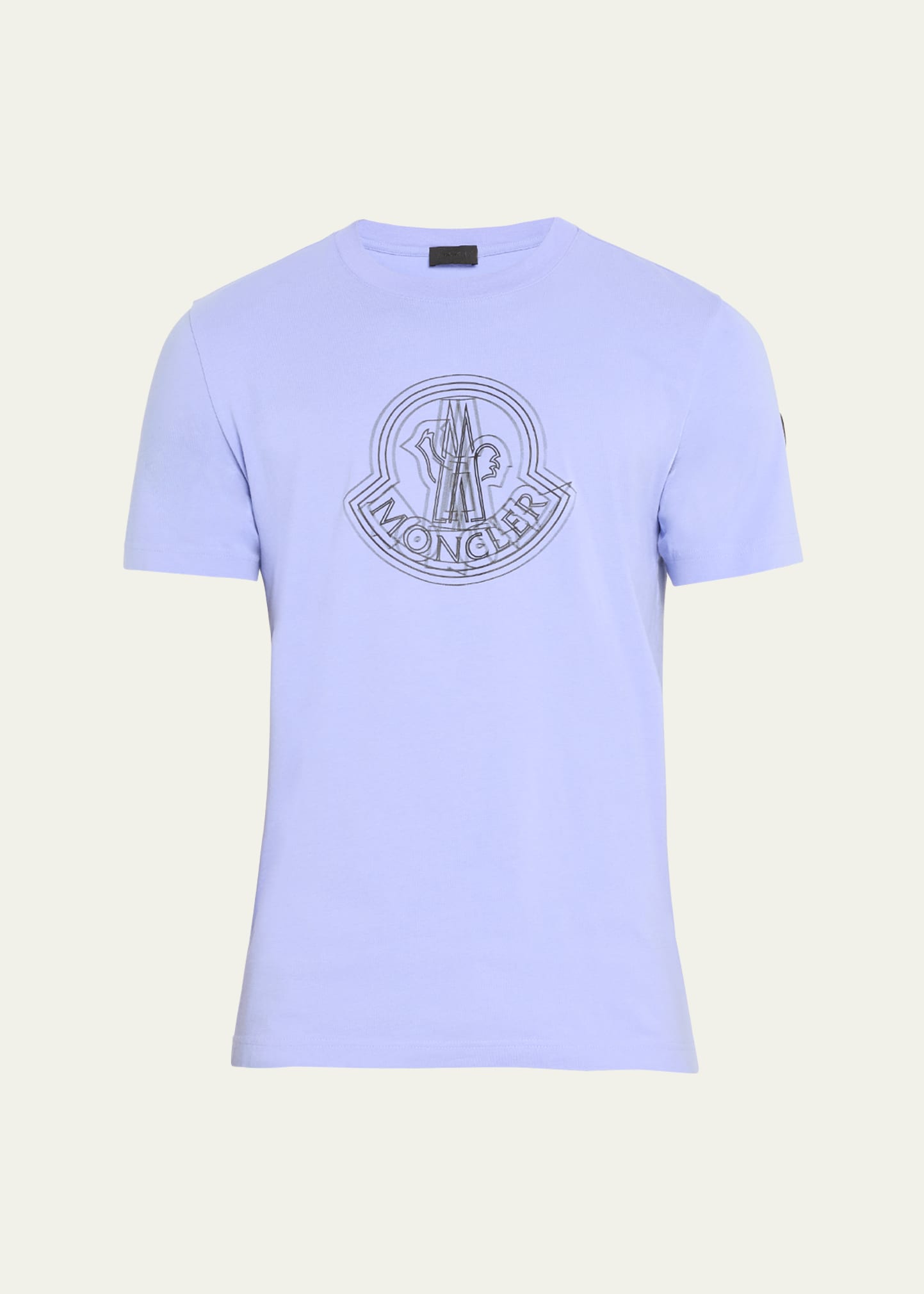 Moncler Men's Scratch Logo T-shirt In Purple