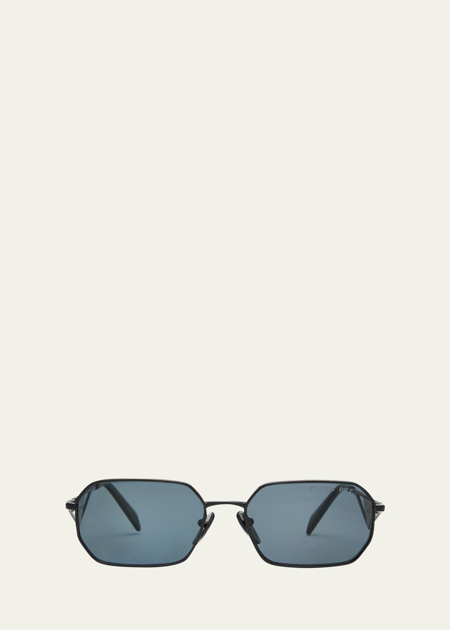 Men's Polarized Steel Rectangle Sunglasses