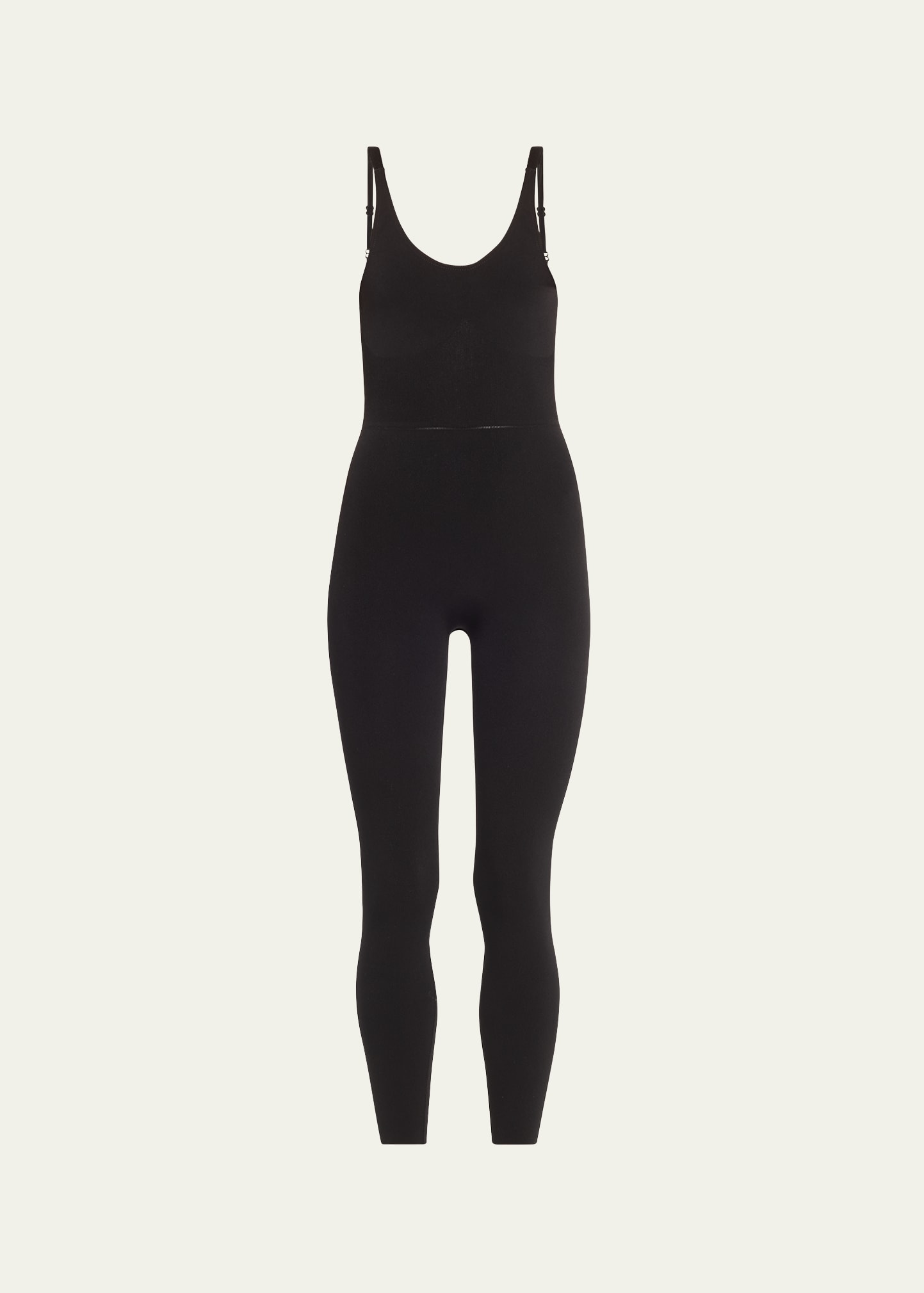 Tracy Anderson Seamless Compression Jumpsuit In Black Oyster