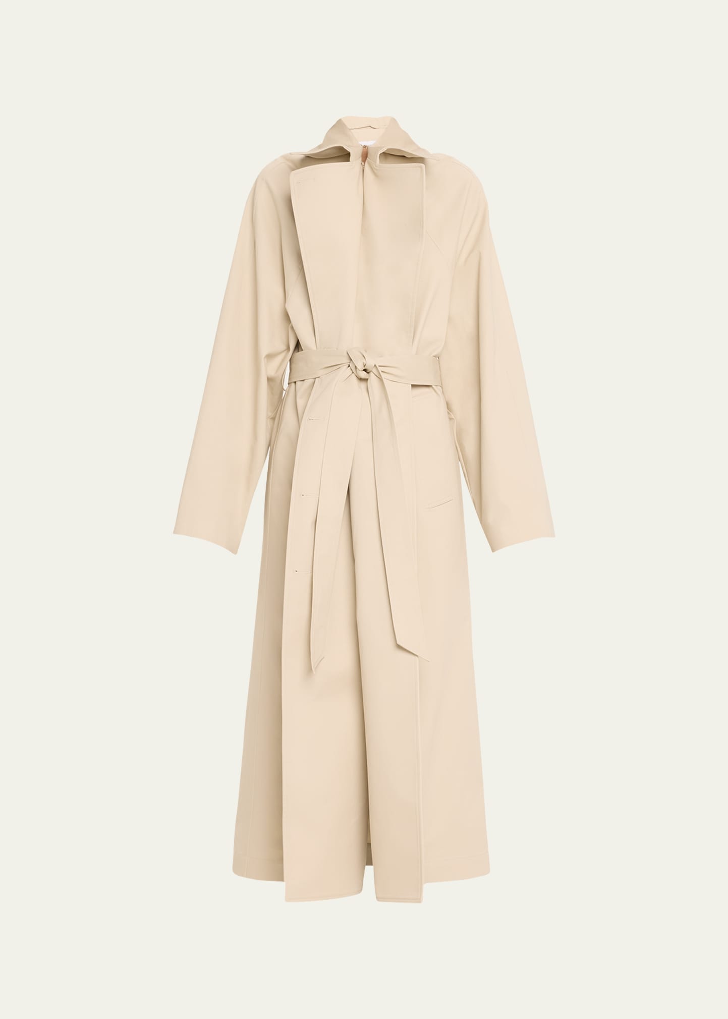 Long Pinched Trench Coat