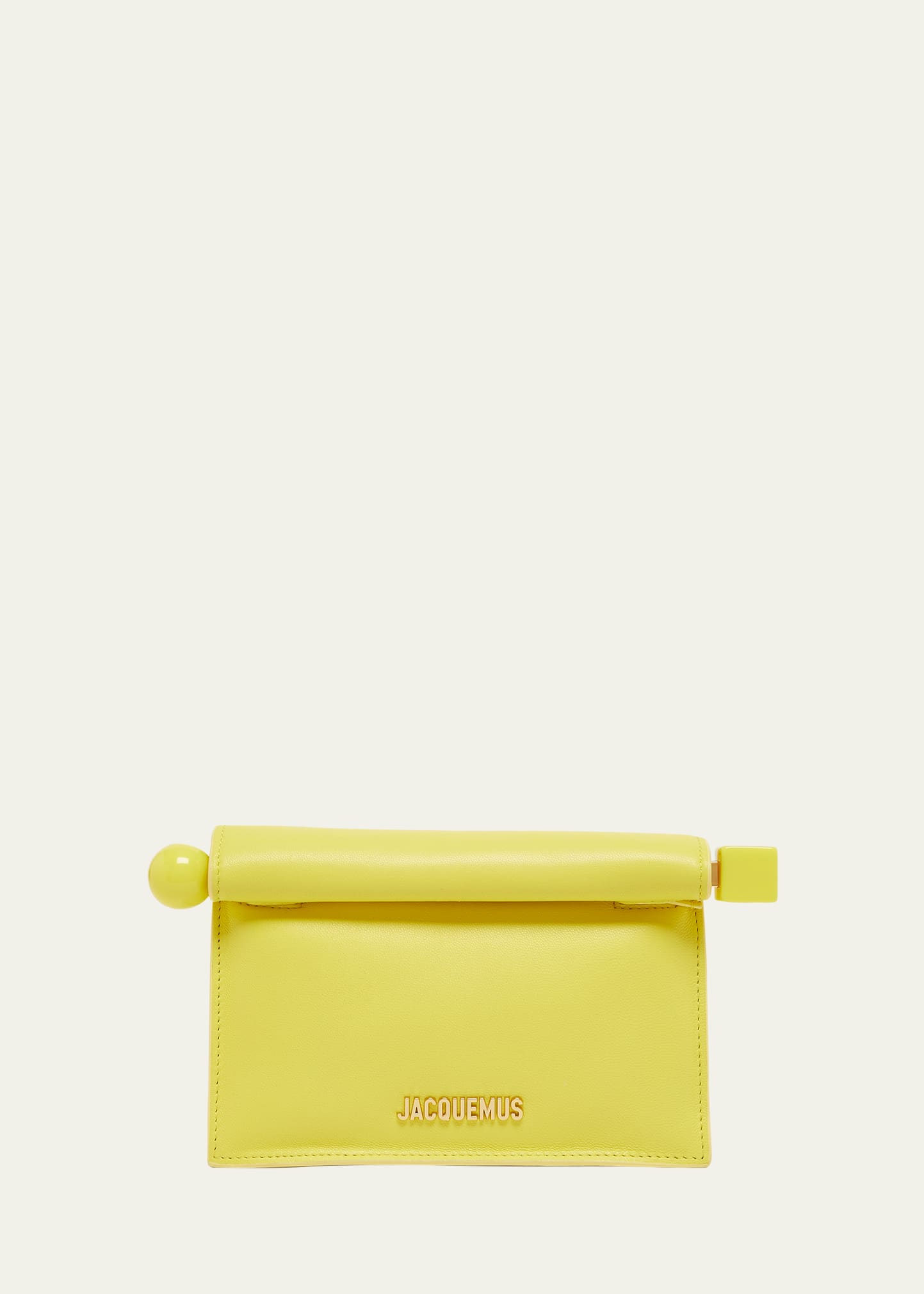 Shop Jacquemus La Petite Pochette Rond Clutch Bag In Yellow