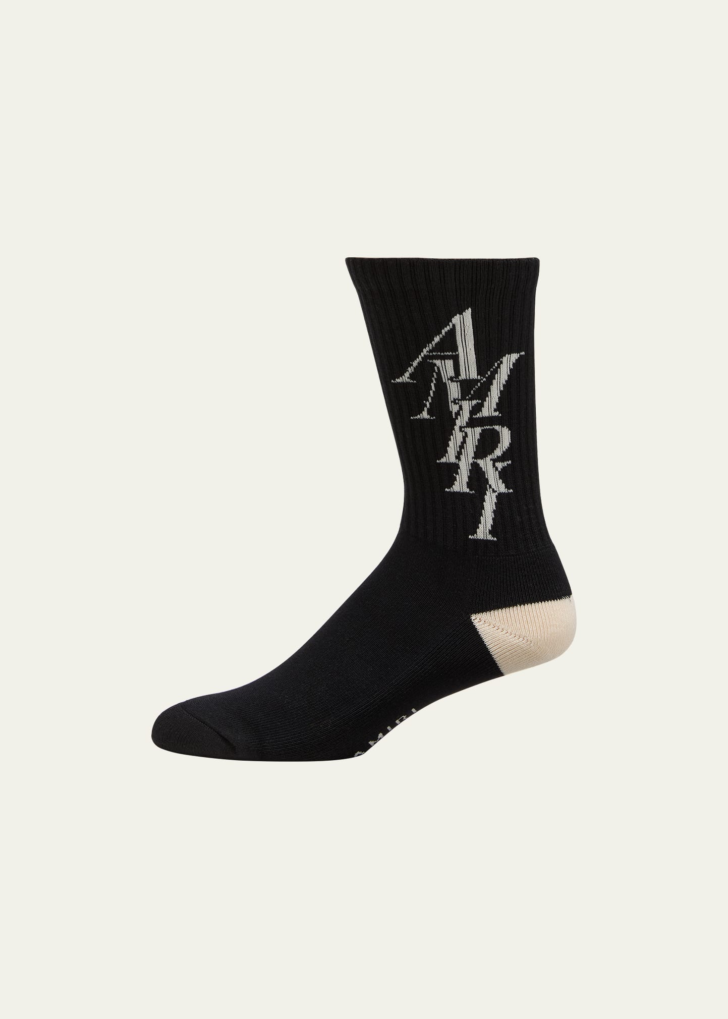 Shop Amiri Men's  Stack Crew Socks In Black
