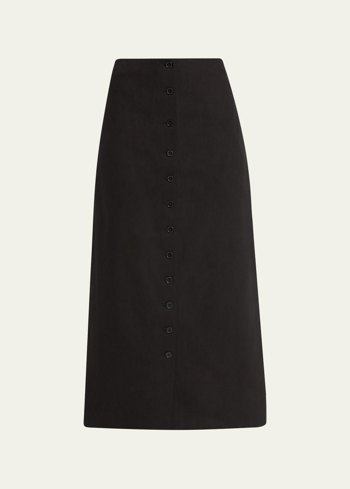 Loulou Studio Buttoned Midi Skirt In Black