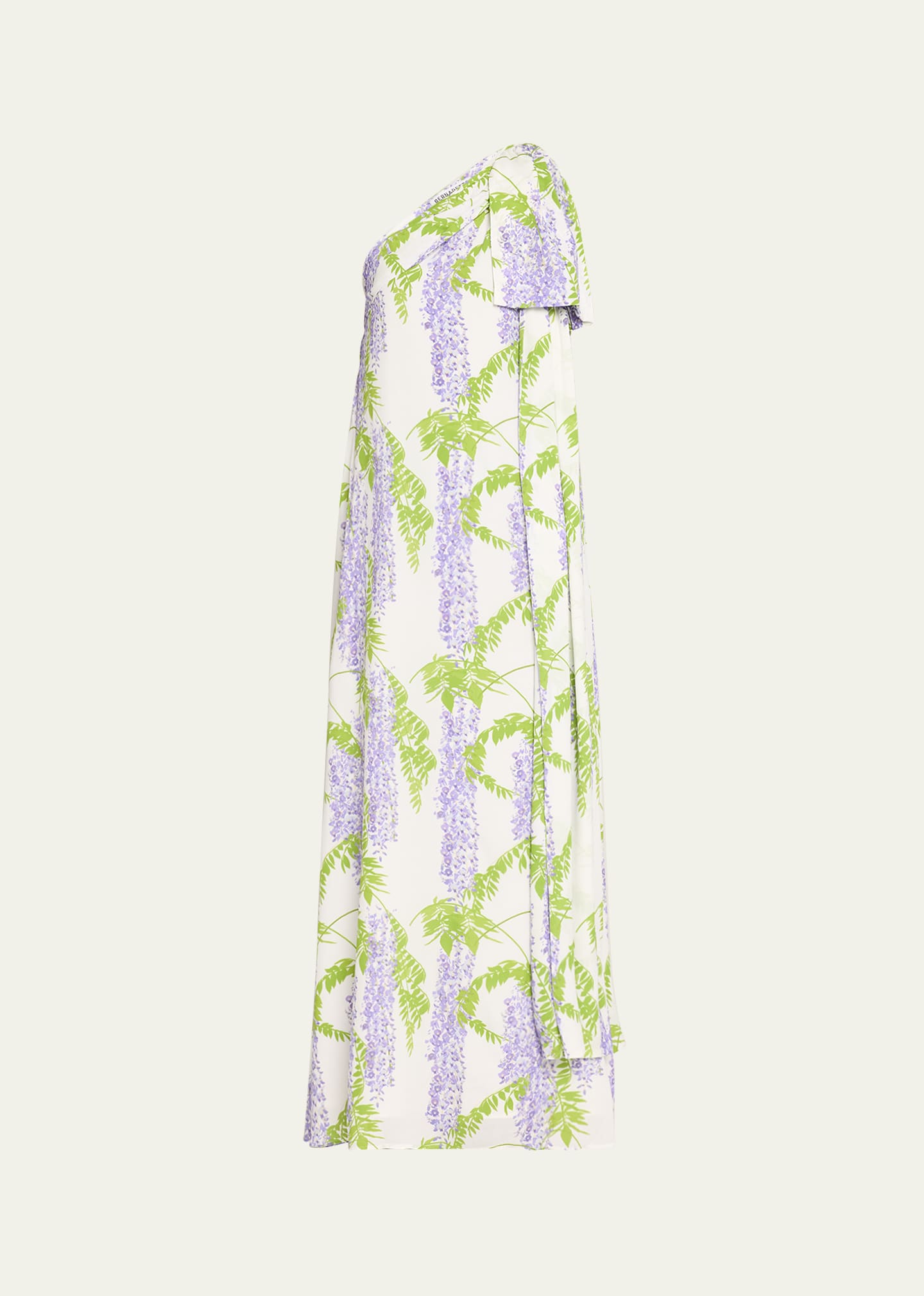 Bernadette Gala One-shoulder Wisteria Printed Maxi Dress With Bow Detail In Wisteria Small Pu