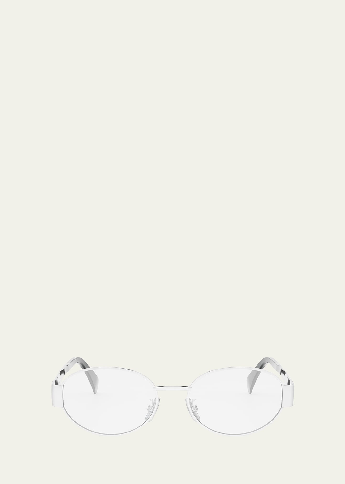 Celine Triomphe Metal Oval Glasses In Gray