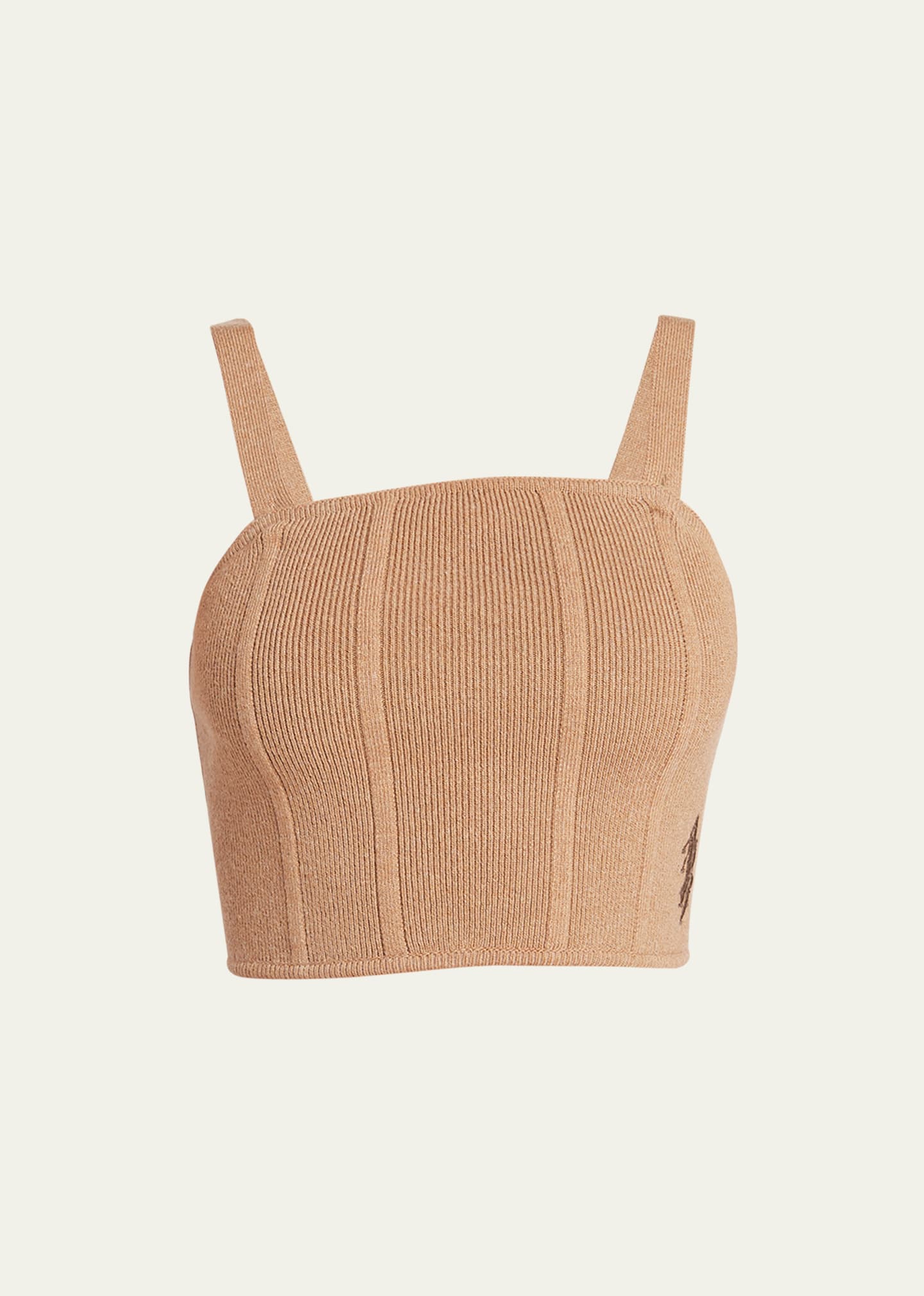 Amiri Stack Knit Bustier In Camel