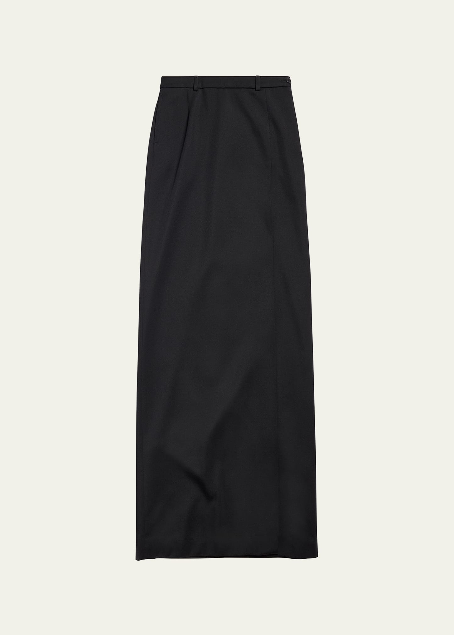 Shop Balenciaga Slit Tailored Wool Skirt In Noir