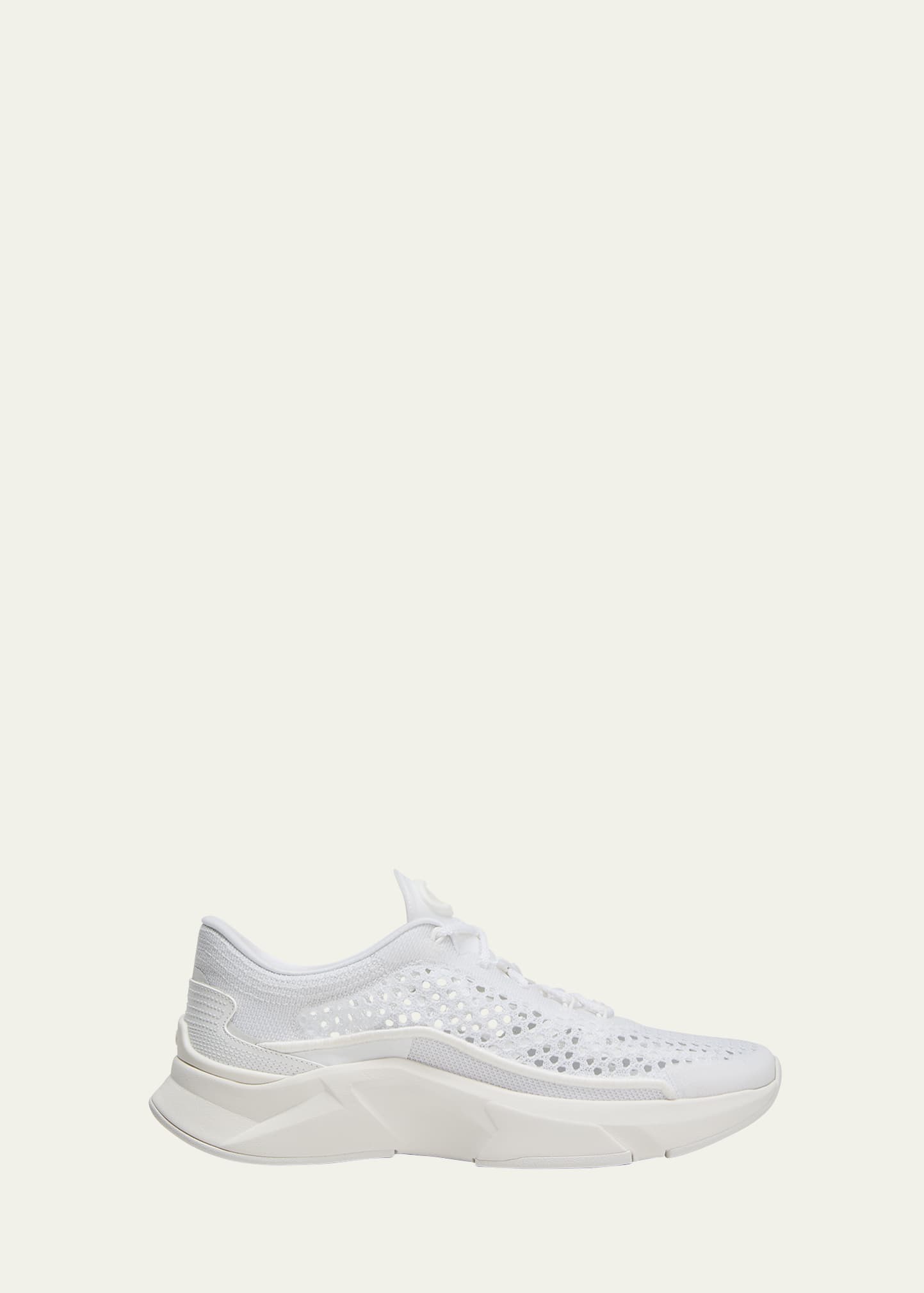 Shop Valentino Act One Mesh Trainer Sneakers In Bo Bianco