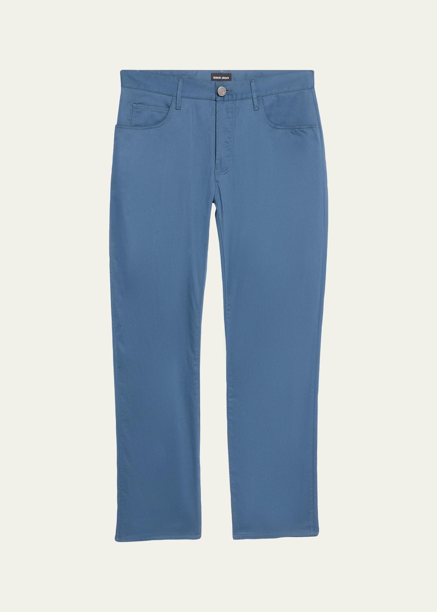Giorgio Armani Men's 5-pocket Cotton And Silk Denim Pants In Medium Blue