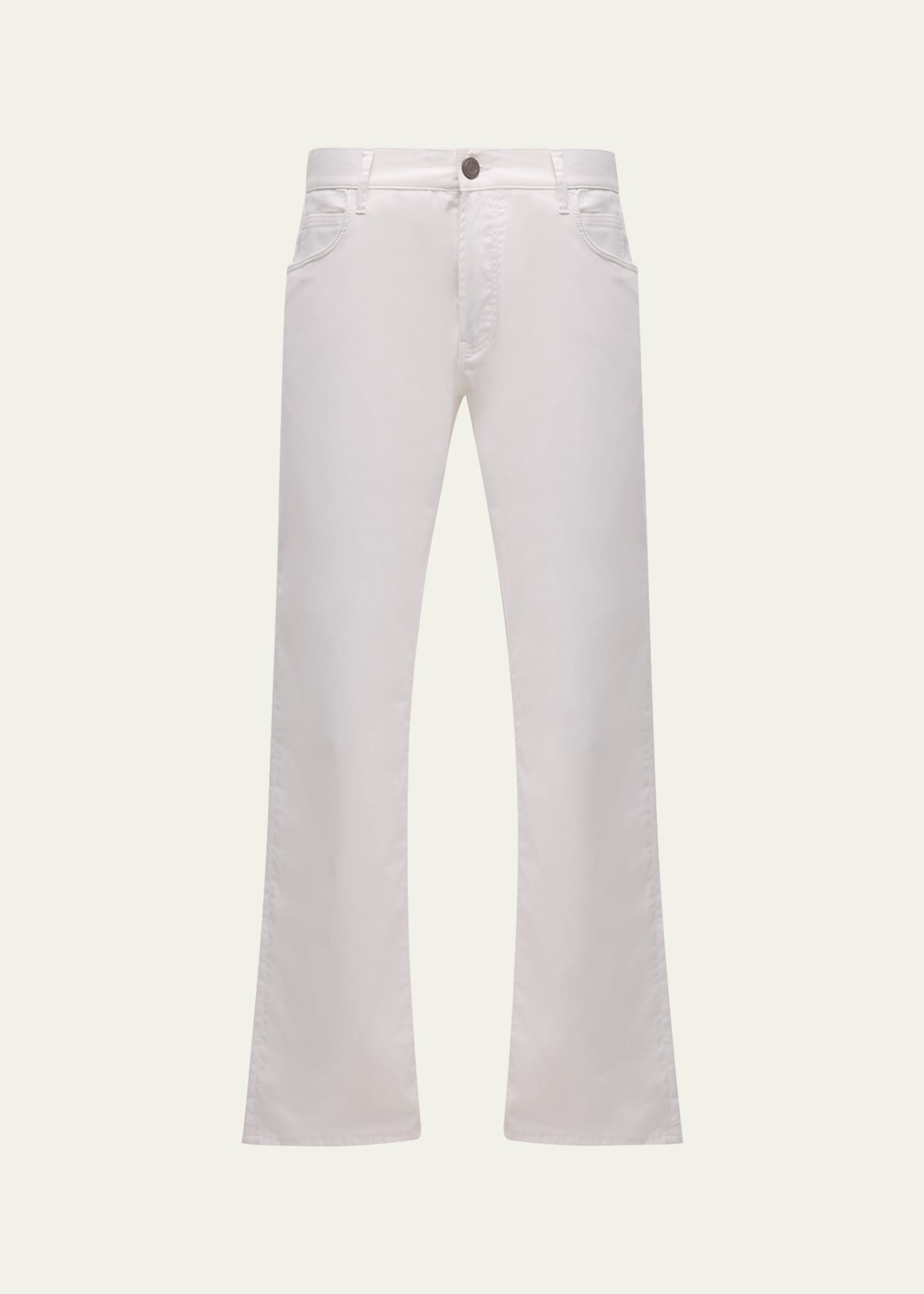 Giorgio Armani Men's Cotton-silk Stretch Trousers In White