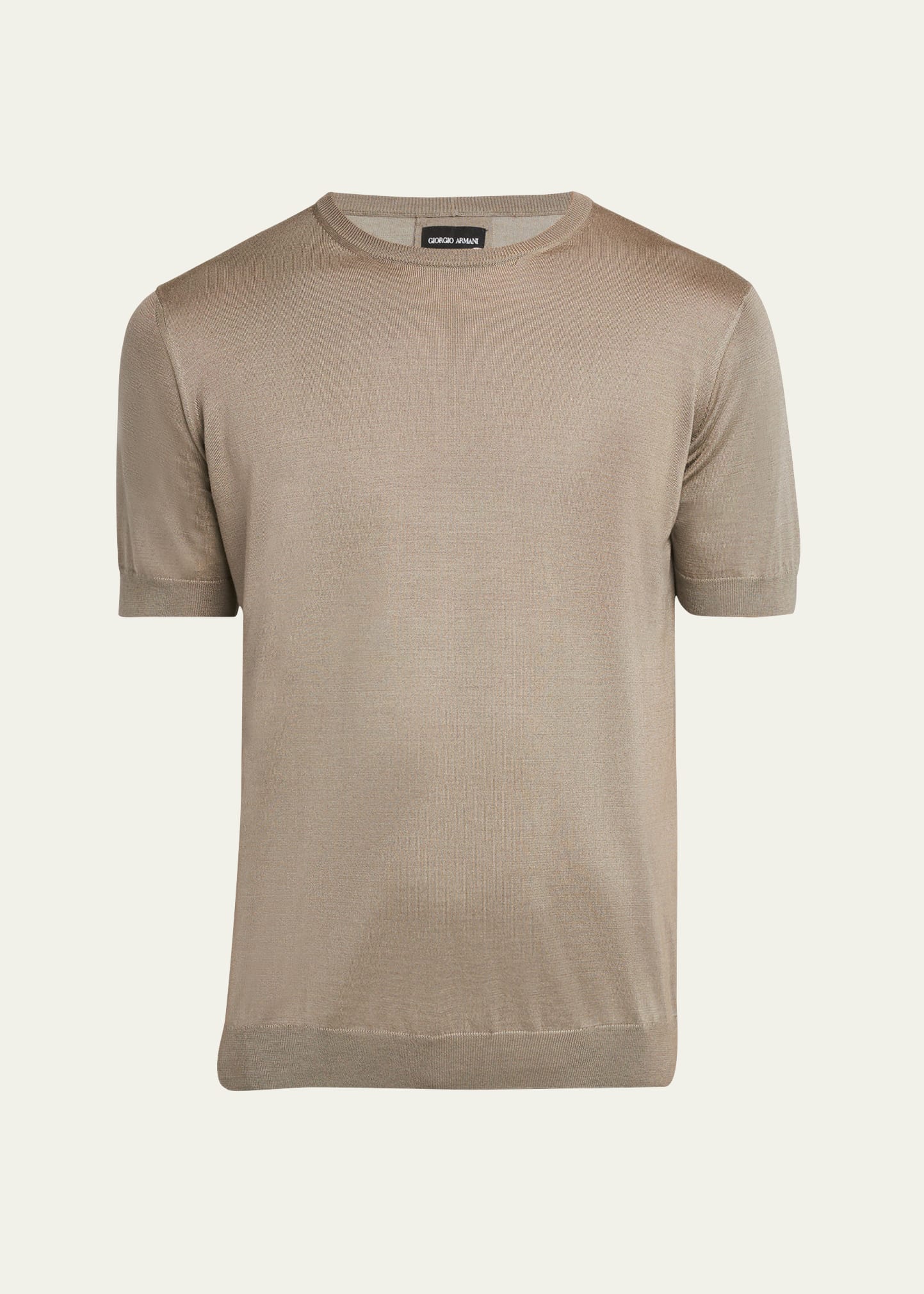Giorgio Armani Men's Silk-cotton Crew T-shirt In Dark Blue