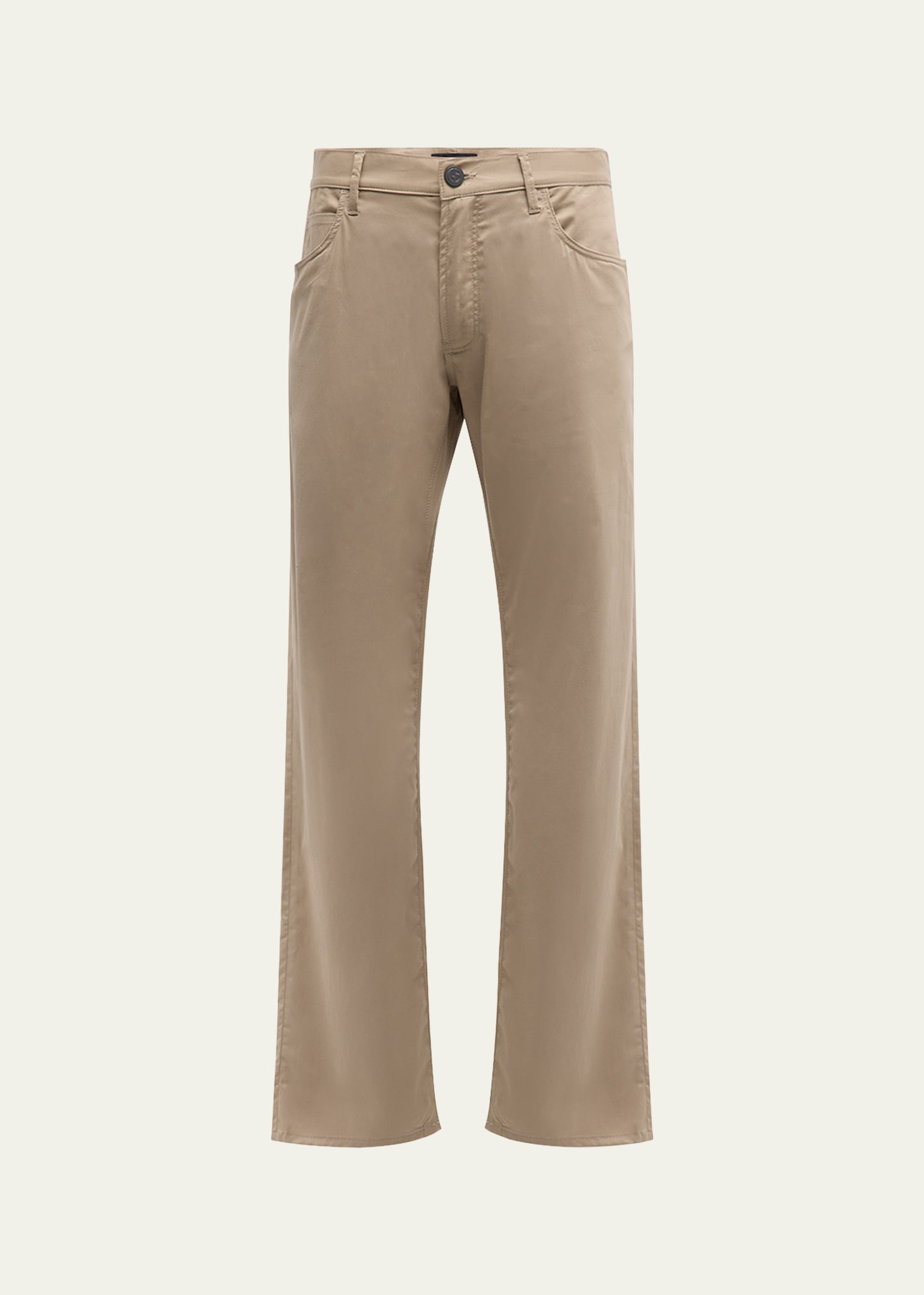 Giorgio Armani Men's Cotton-silk Stretch Pants In Solid Medium Beig