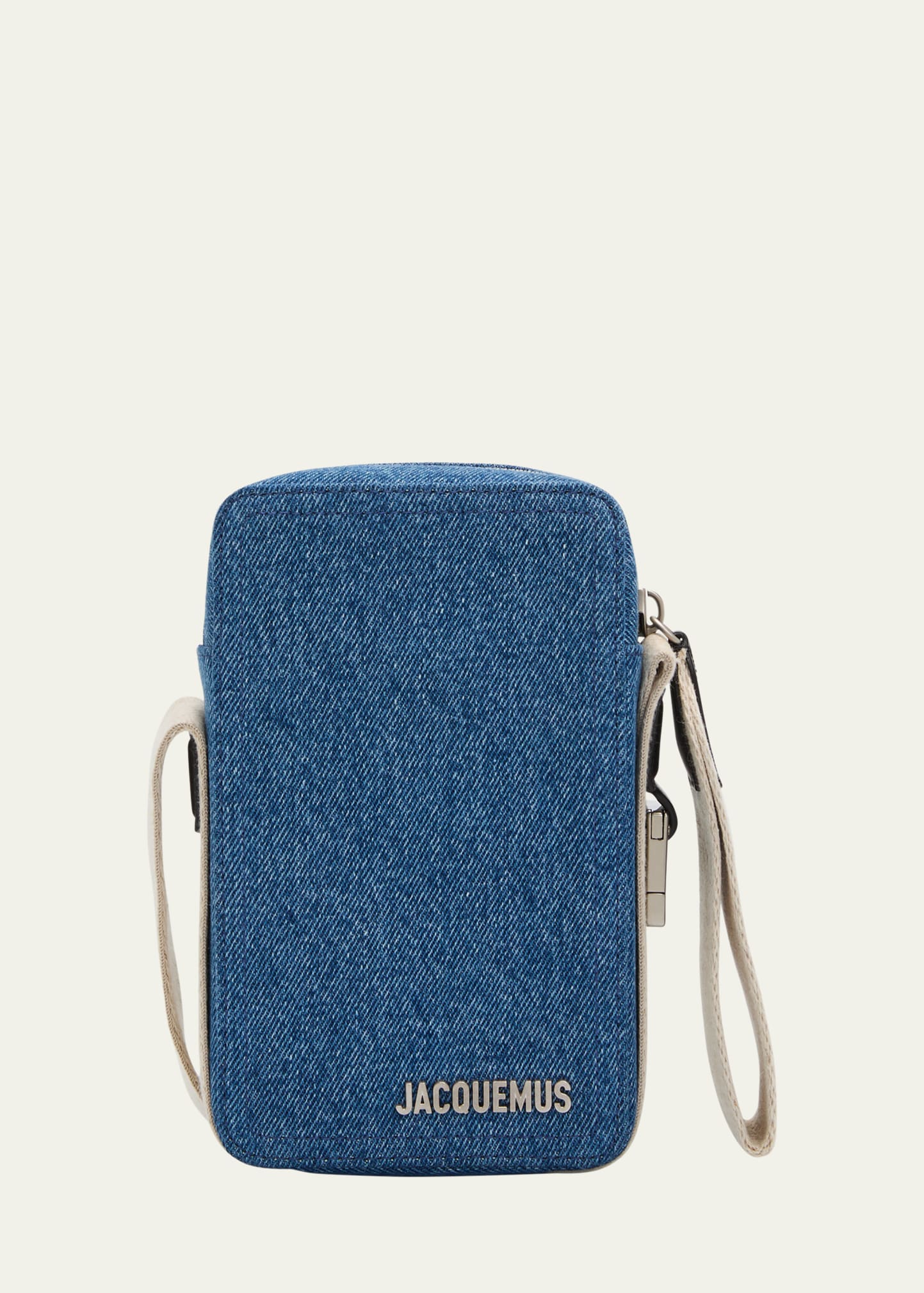 Shop Jacquemus Men's Le Cuerda Vertical Denim Crossbody Bag In Blue 330