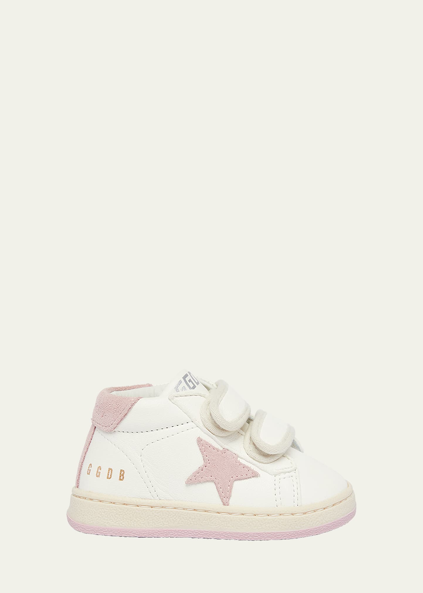 Shop Golden Goose Girl's June Nappa Leather Glitter Star Sneakers, Baby/toddler In White Antique Pin