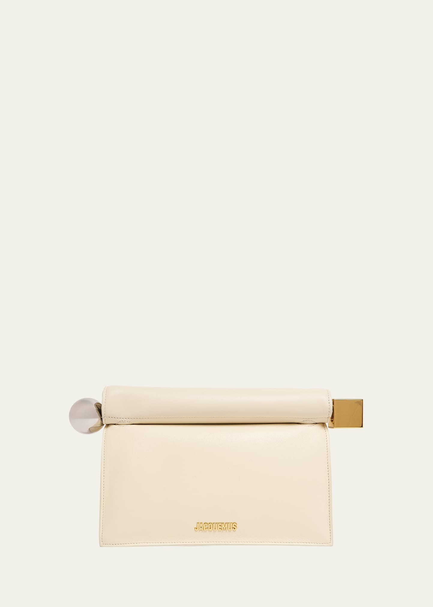 Jacquemus La Pochette Rond Clutch Bag In Light Ivory