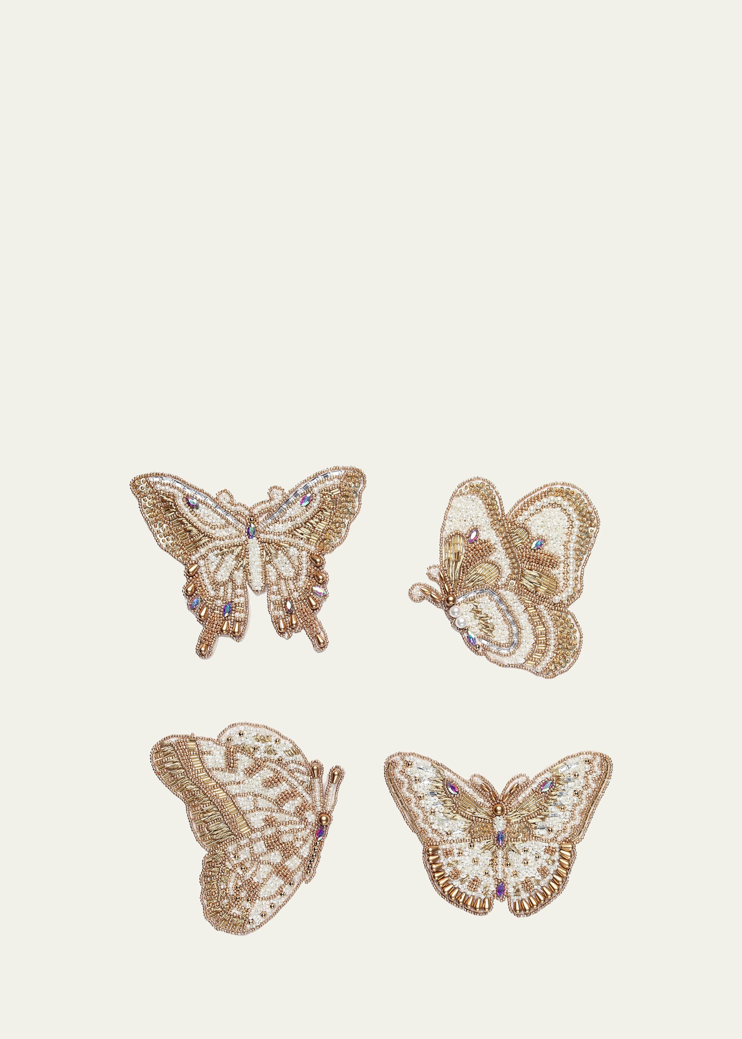 Papillon Beaded Coasters, Set of 4