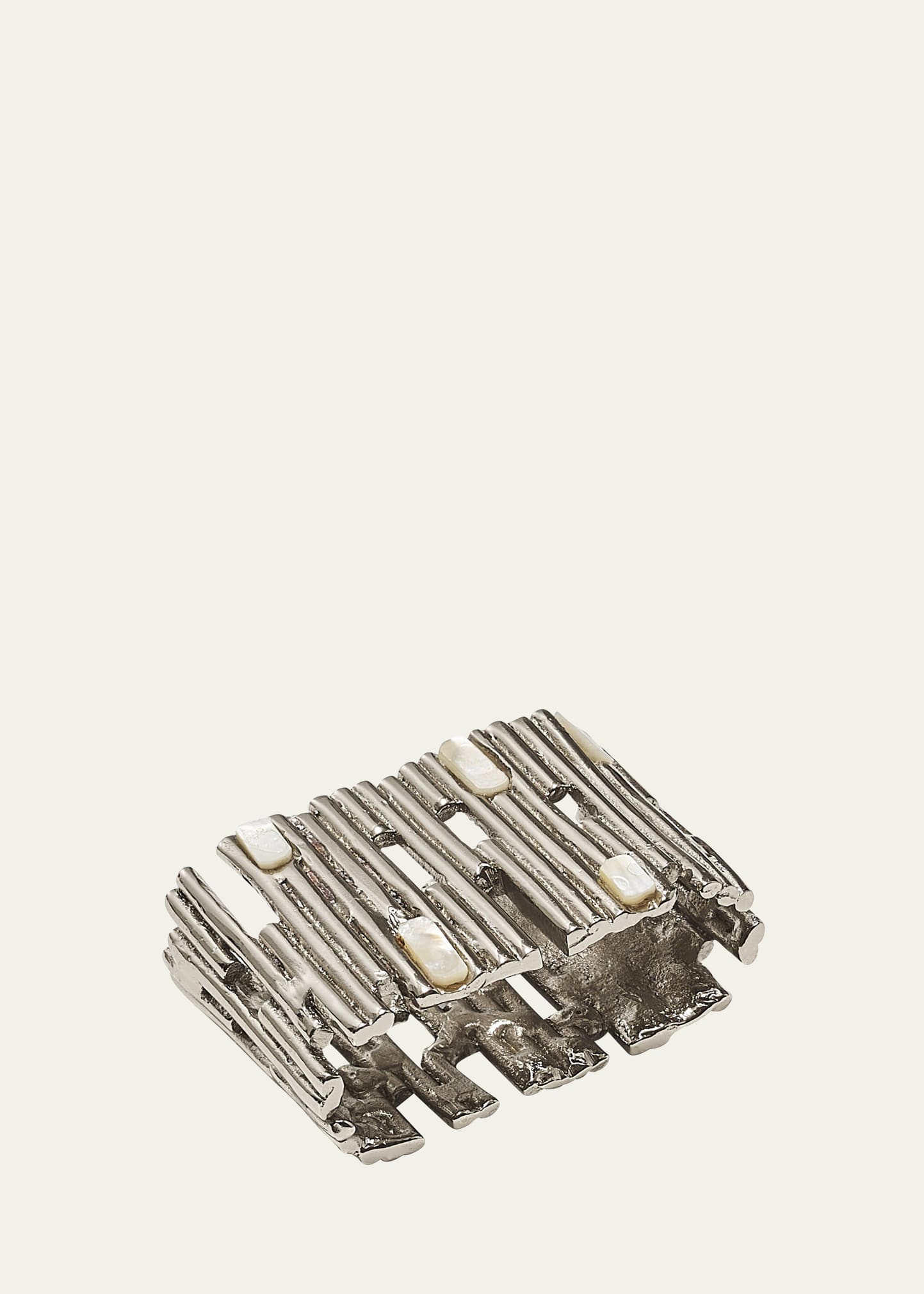 Kim Seybert Silver Matrix Napkin Ring In Silver