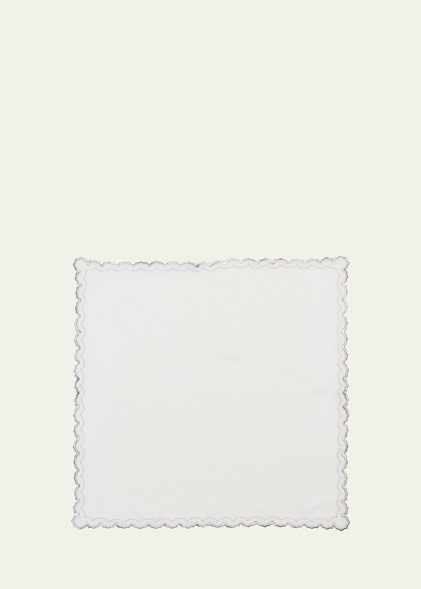 Kim Seybert Arches Silver Napkin In White/silver