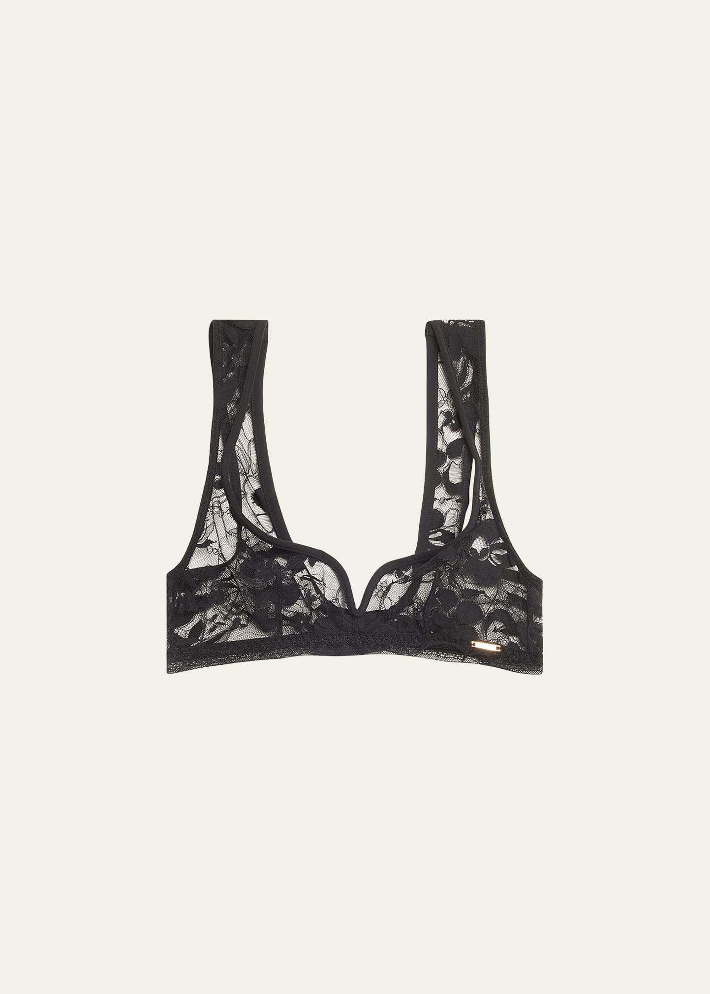 Livy Rolling Hill Floral Lace Soft Bra In Black