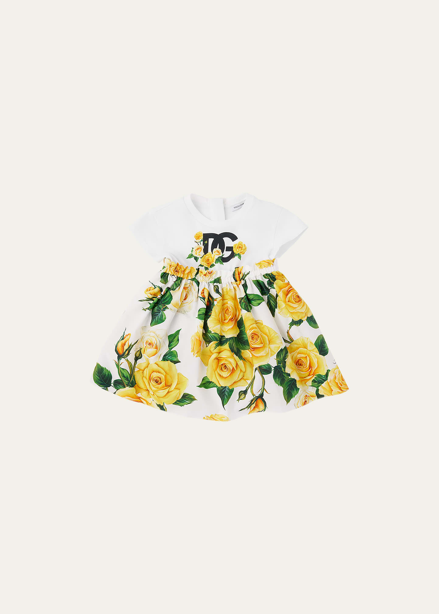 Dolce & Gabbana Kids' Girl's Flowering Dress And Bloomer Set In Rose Gialle Fdo B