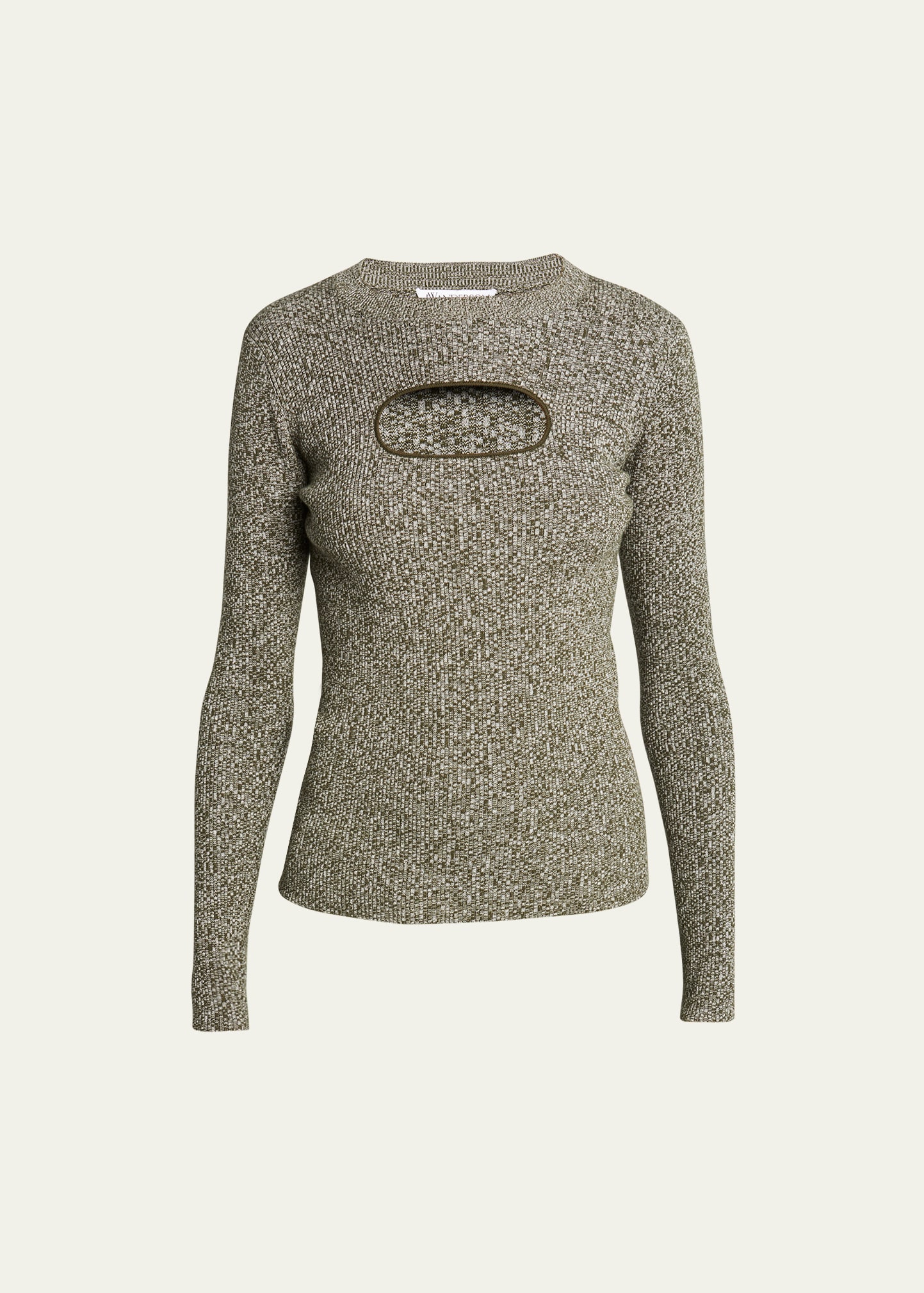 Jw Anderson Cutout Underpinning Fitted Top In Khaki