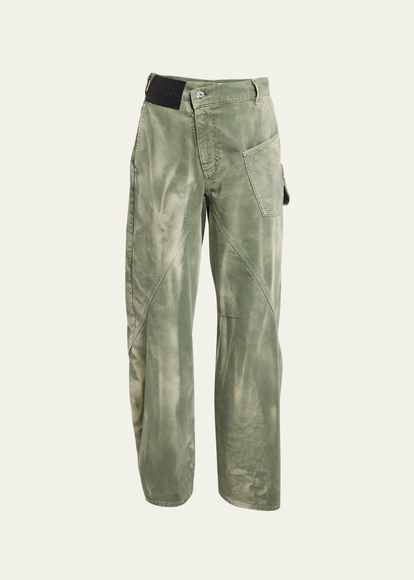 Shop Jw Anderson Twisted Workwear Jeans In Green