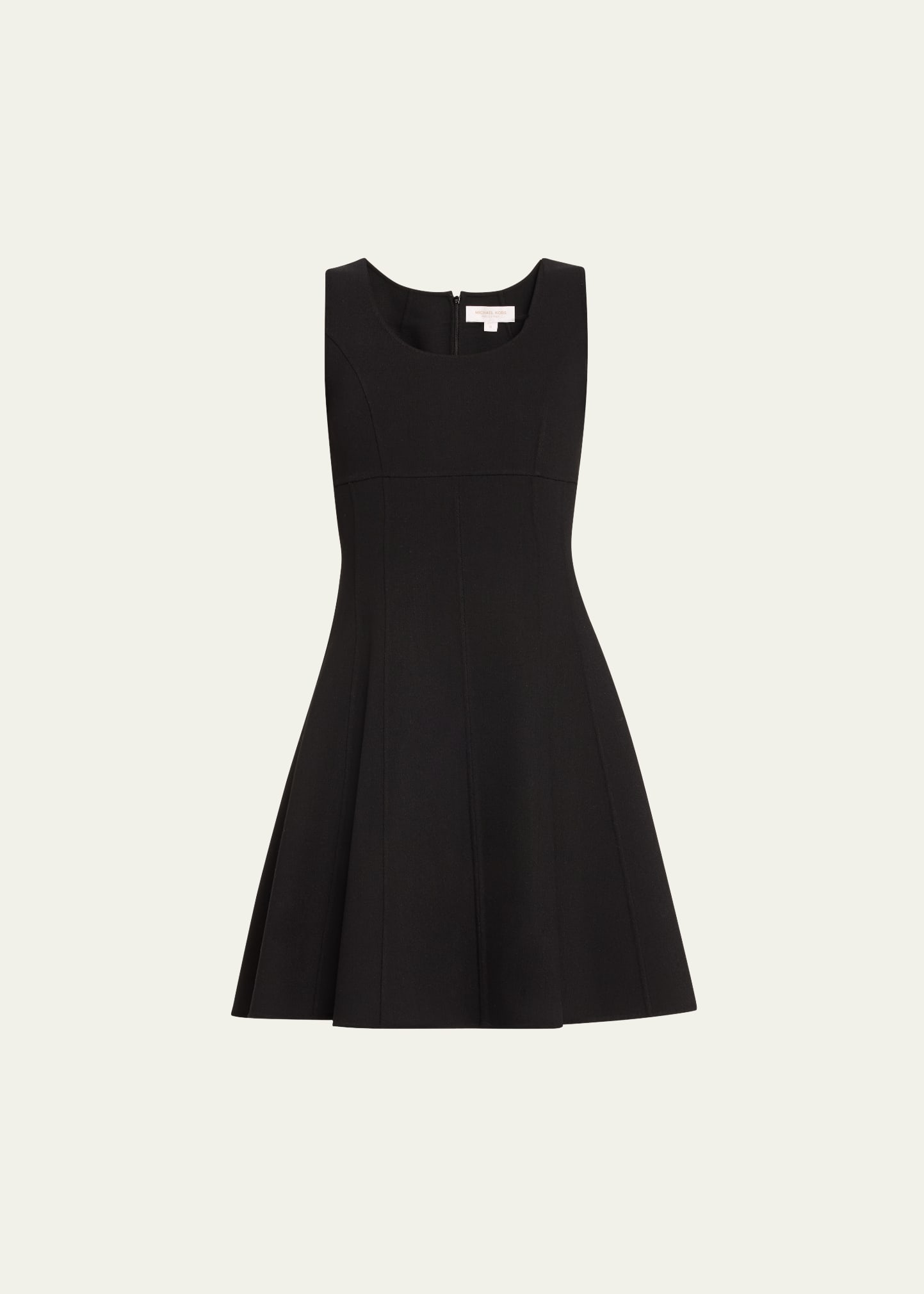 Shop Michael Kors Fit-flare Mini Wool Dress In Black