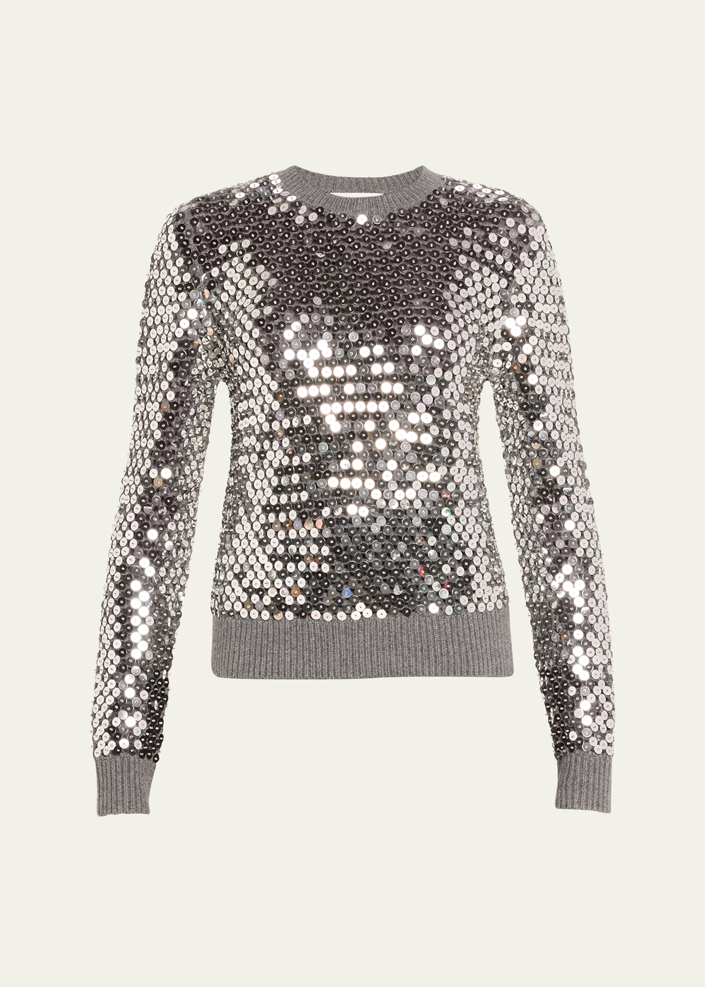 Shop Michael Kors Crochet Sequined Cashmere Sweater In Banker Mel