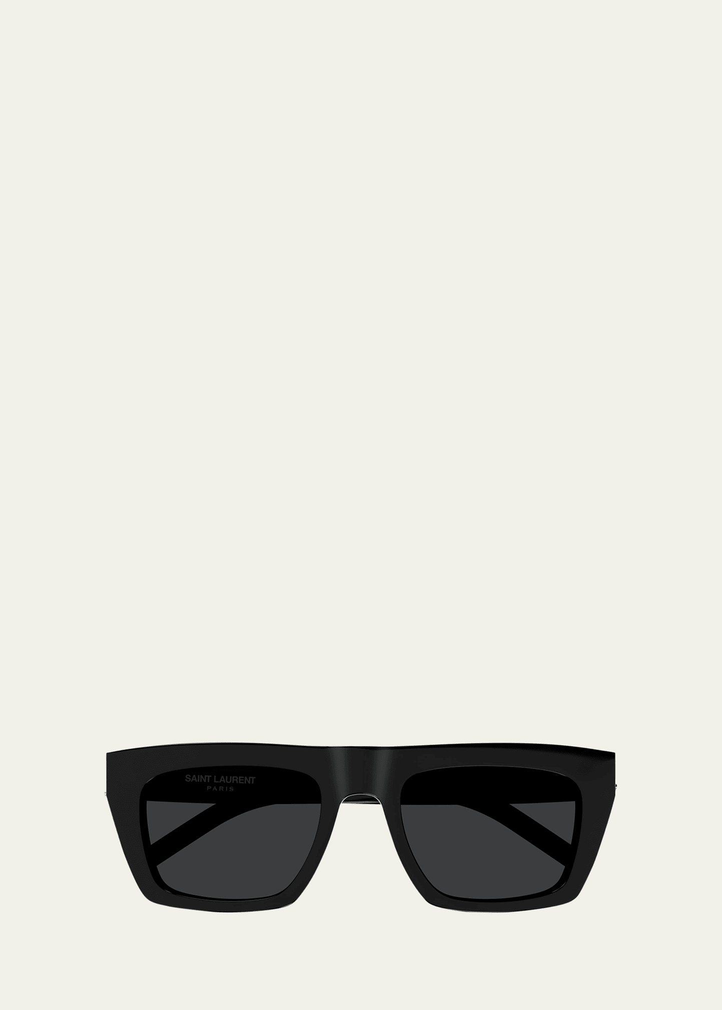 Saint Laurent Men's Nylon And Acetate Rectangle Sunglasses In Black