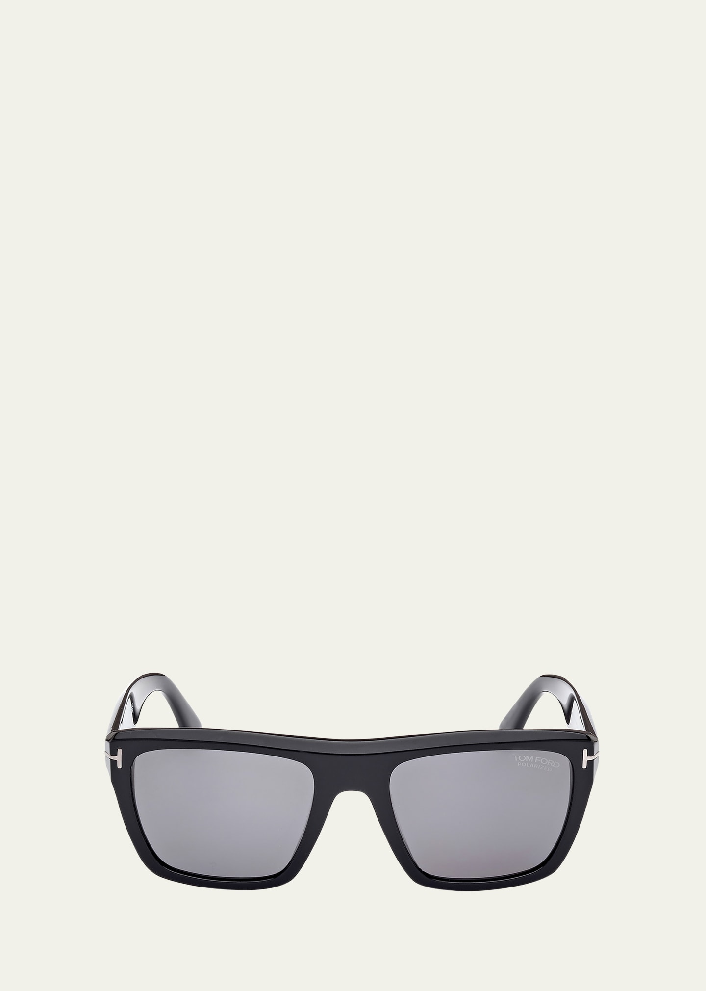 Shop Tom Ford Men's Alberto Polarized Square Sunglasses In Shiny Black/ Grad