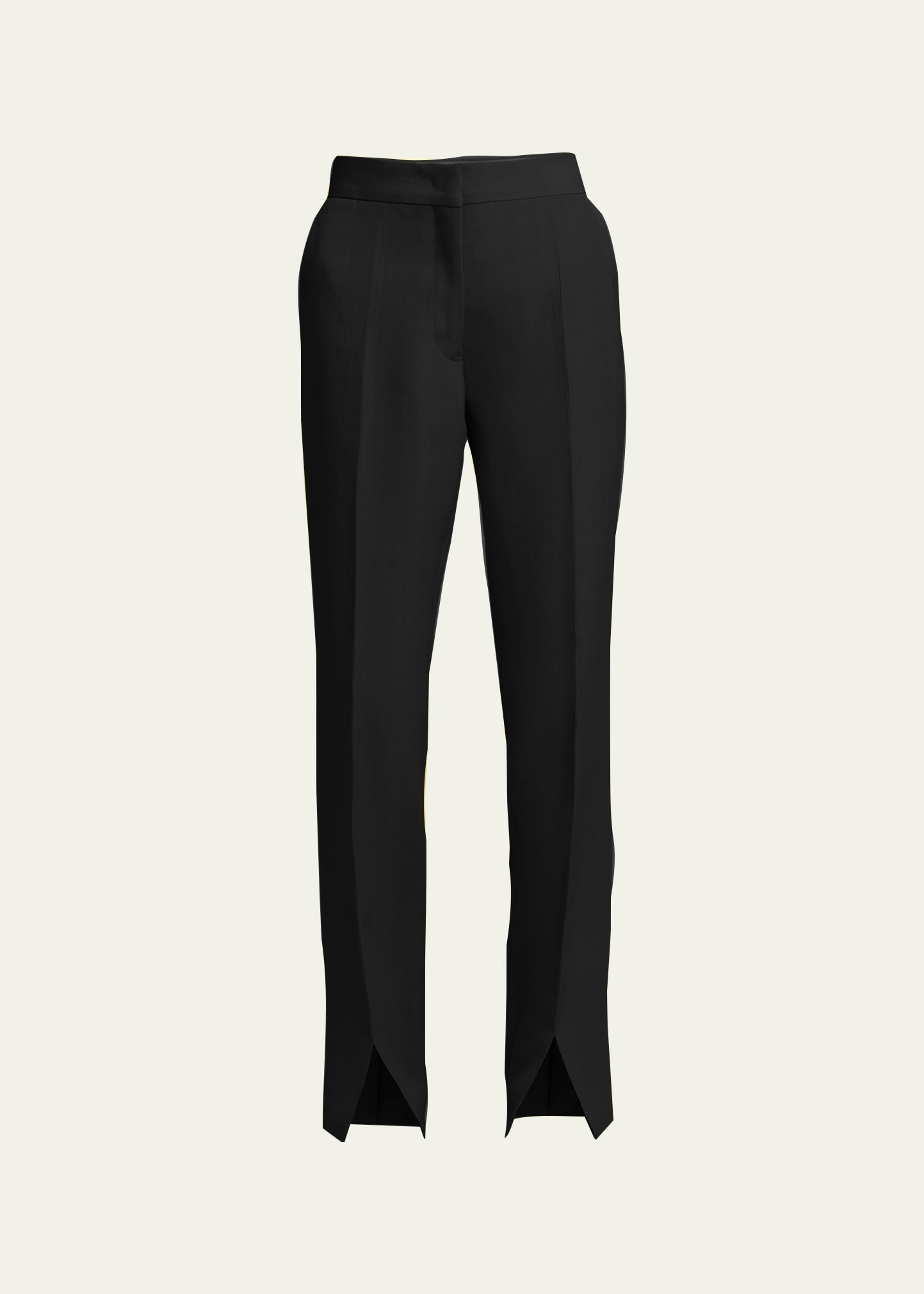 Jil Sander Pleated Split-hem Trousers In Black