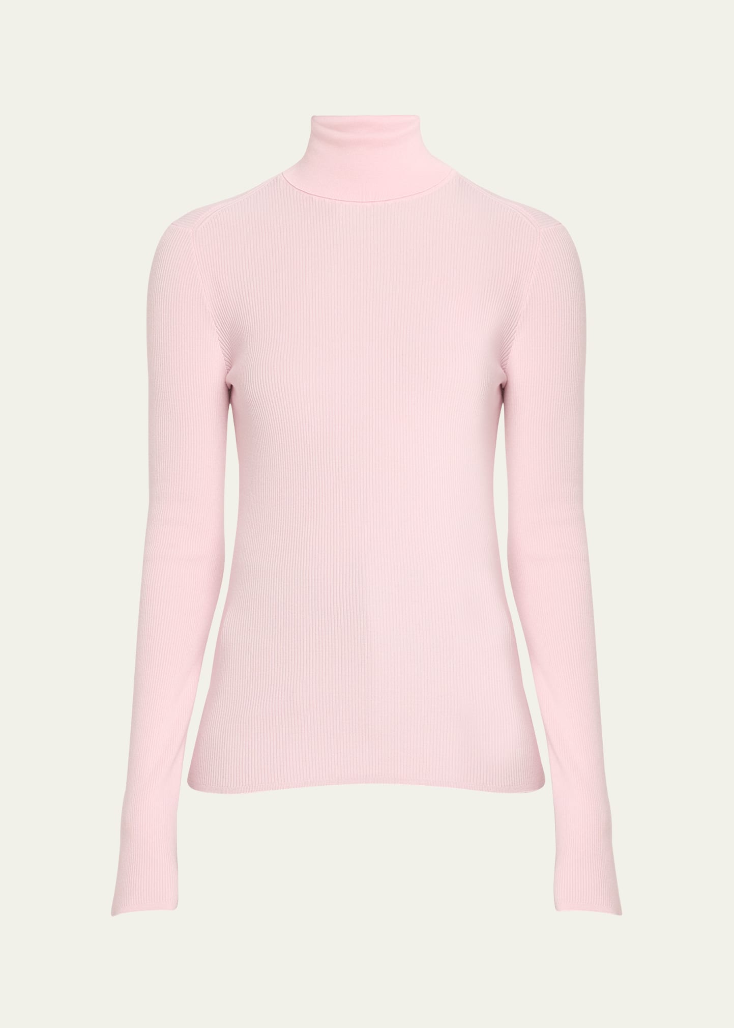 Burberry Ekd Ribbed Turtleneck Wool Top In Cameo