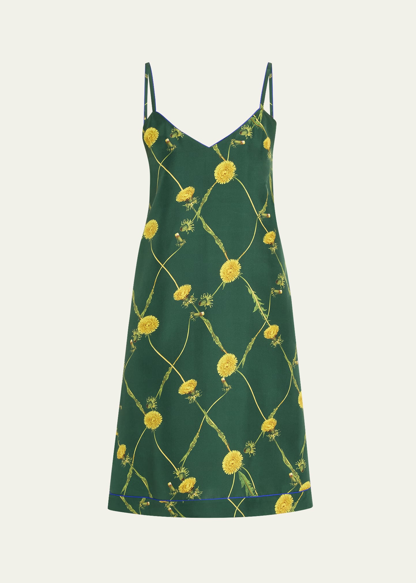Shop Burberry Dandelion Silk Slip Dress In Ivy