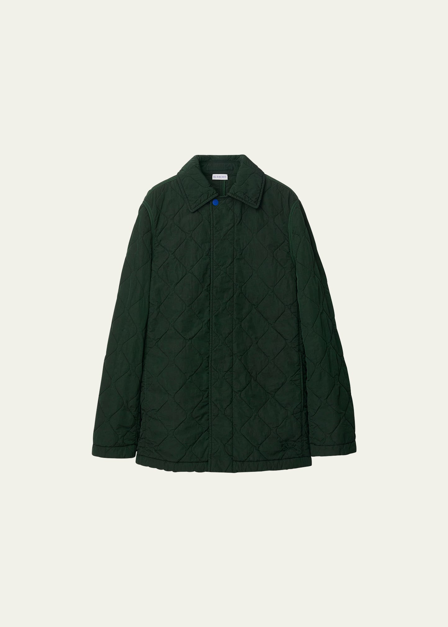 Burberry Quilted Snap-button Overshirt In Ivy