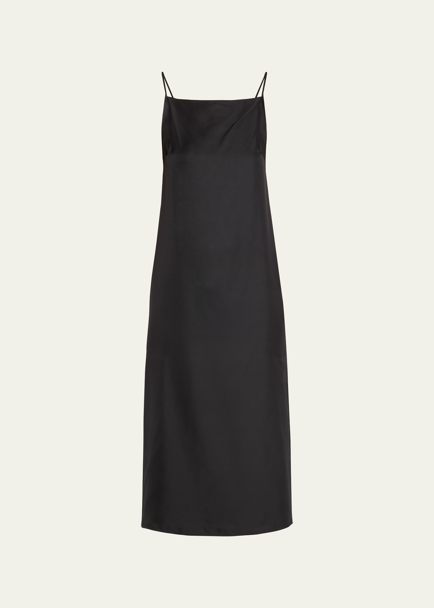 Shop Loulou Studio Boat-neck Midi Silk Dress In Black