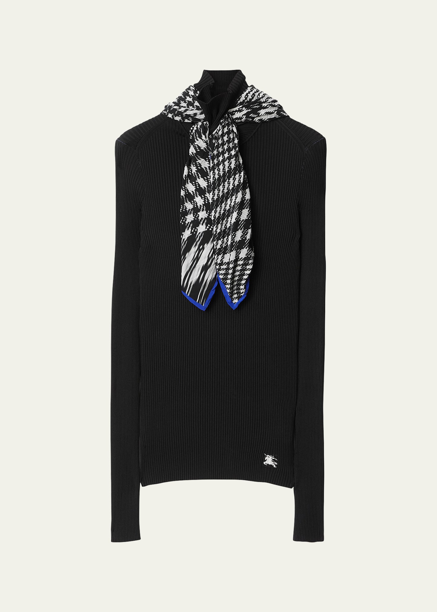 BURBERRY REMOVABLE SCARF TURTLENECK TOP