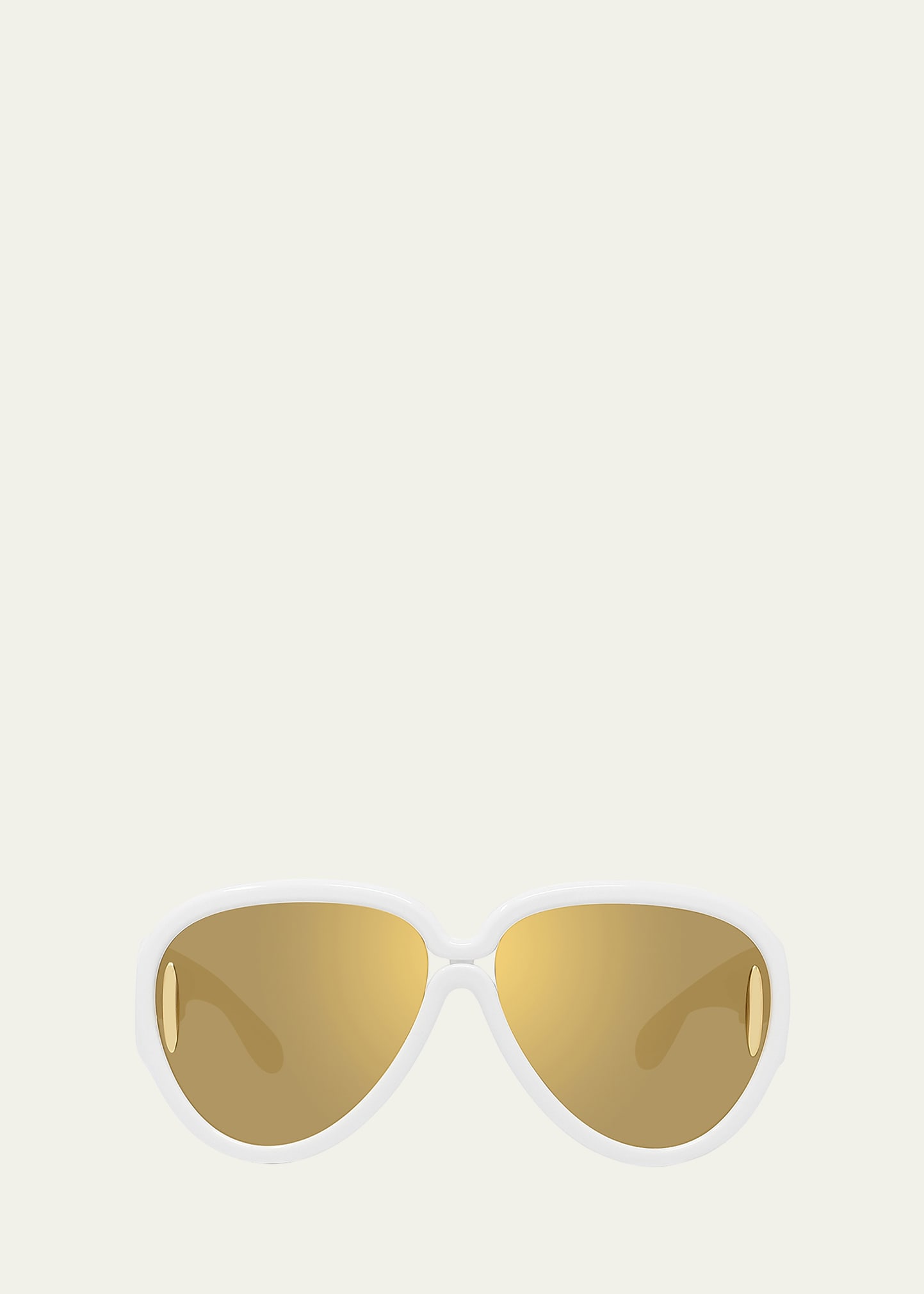 Shop Loewe Anagram Mirrored Acetate Round Sunglasses In Ivory
