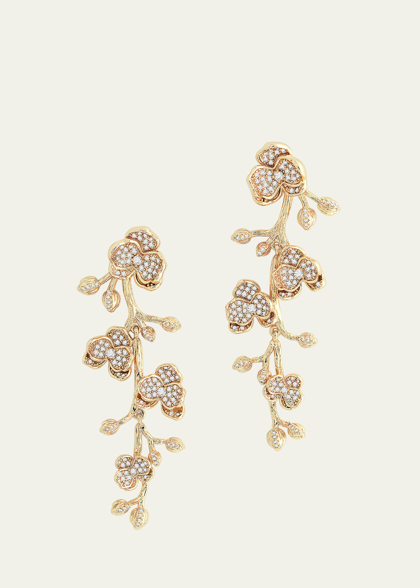 Cubic Zirconia Orchid Dangle Earrings